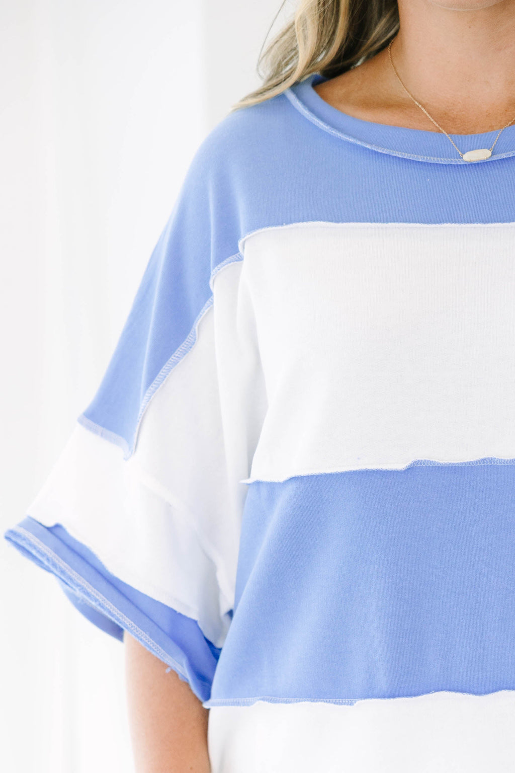 Sweet Stripes Tee, Cornflower