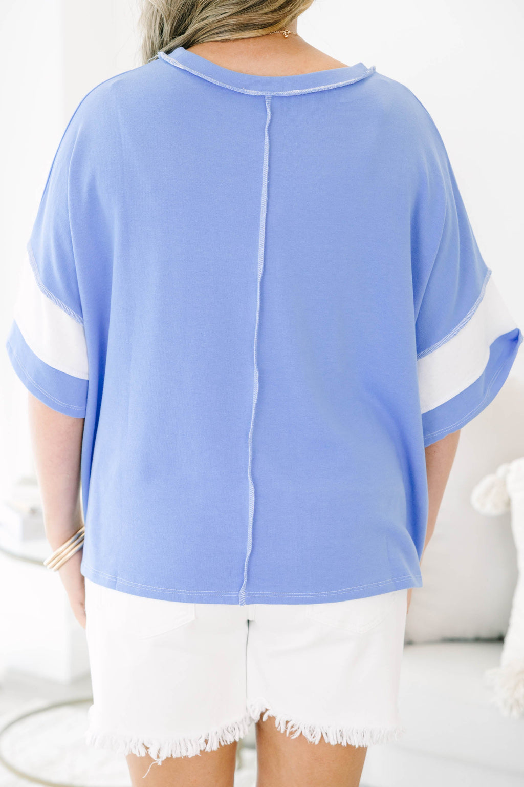 Sweet Stripes Tee, Cornflower