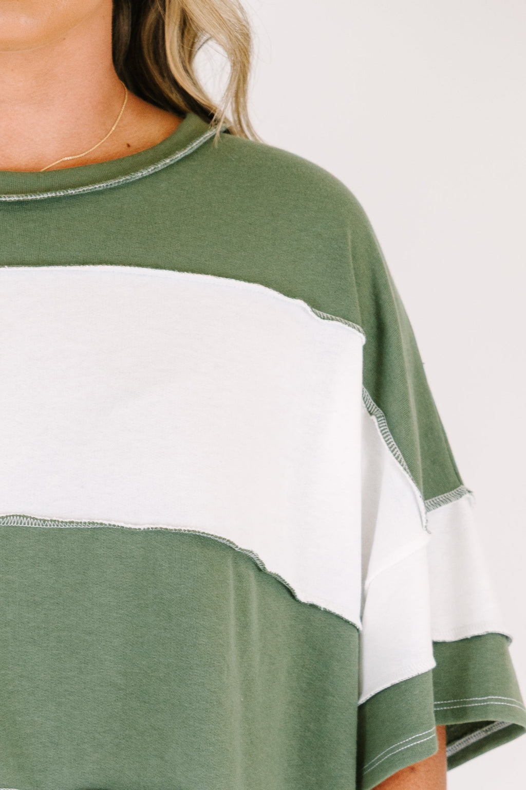 Sweet Stripes Tee, Light Olive