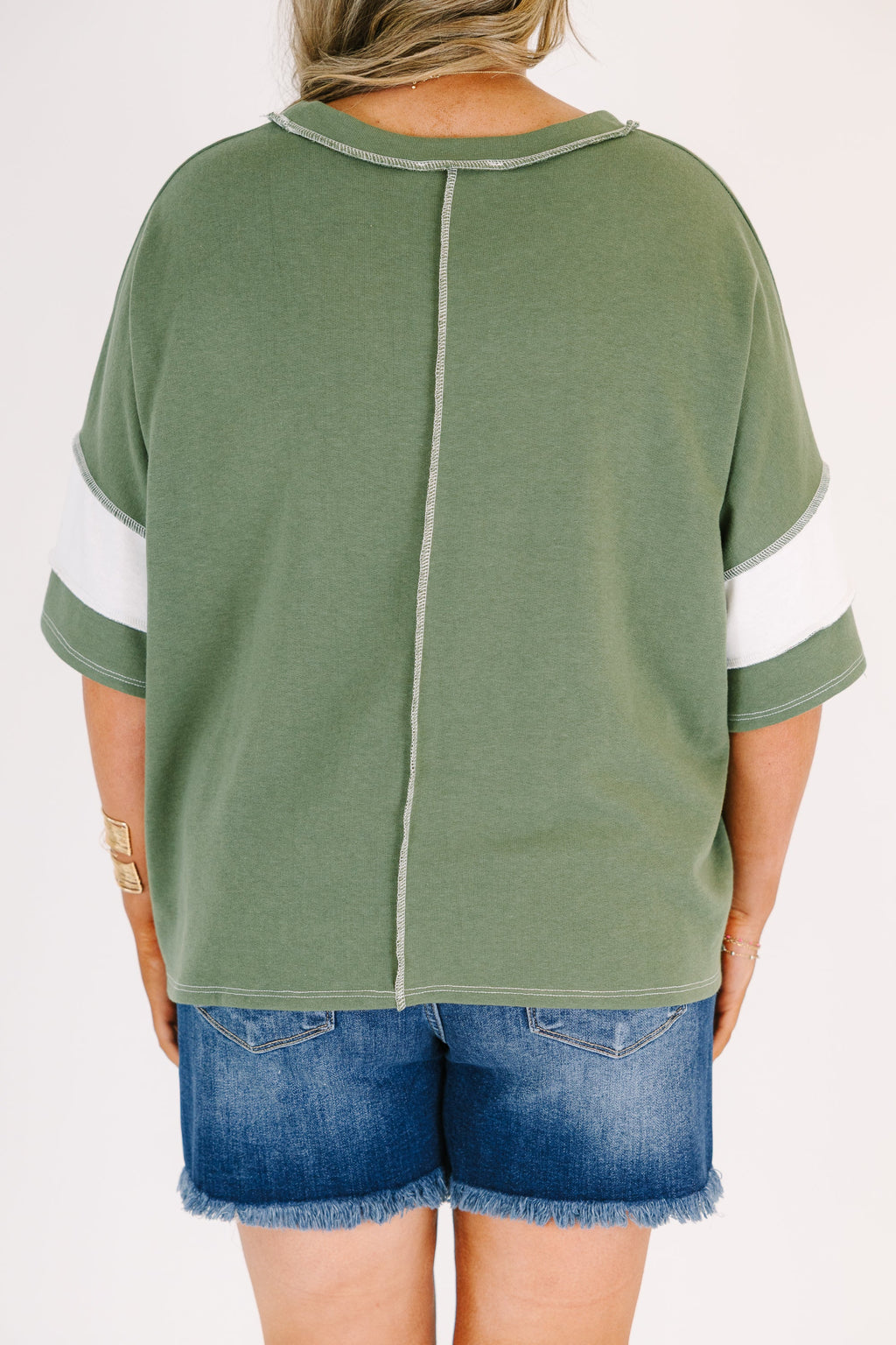 Sweet Stripes Tee, Light Olive