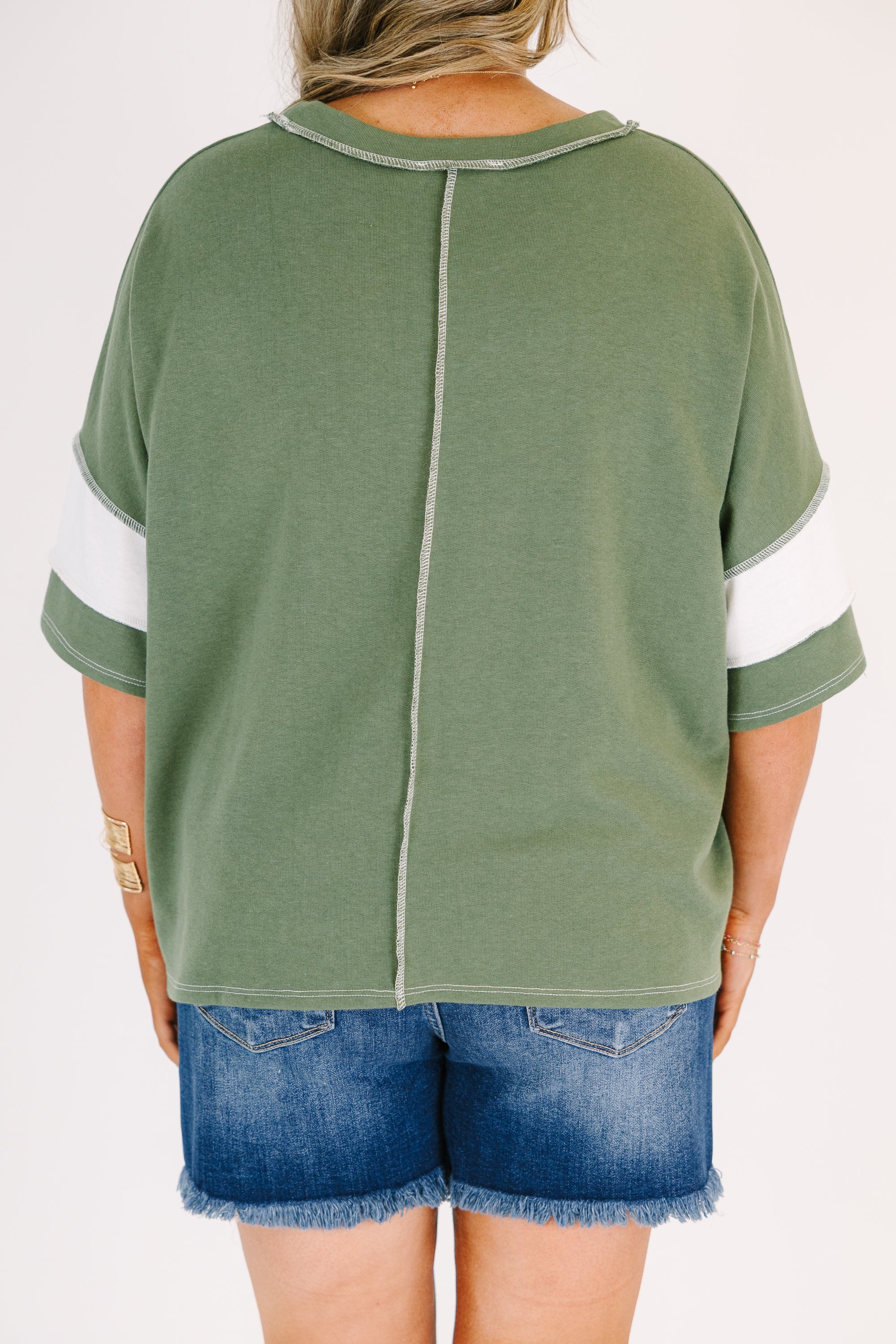 Sweet Stripes Tee, Light Olive