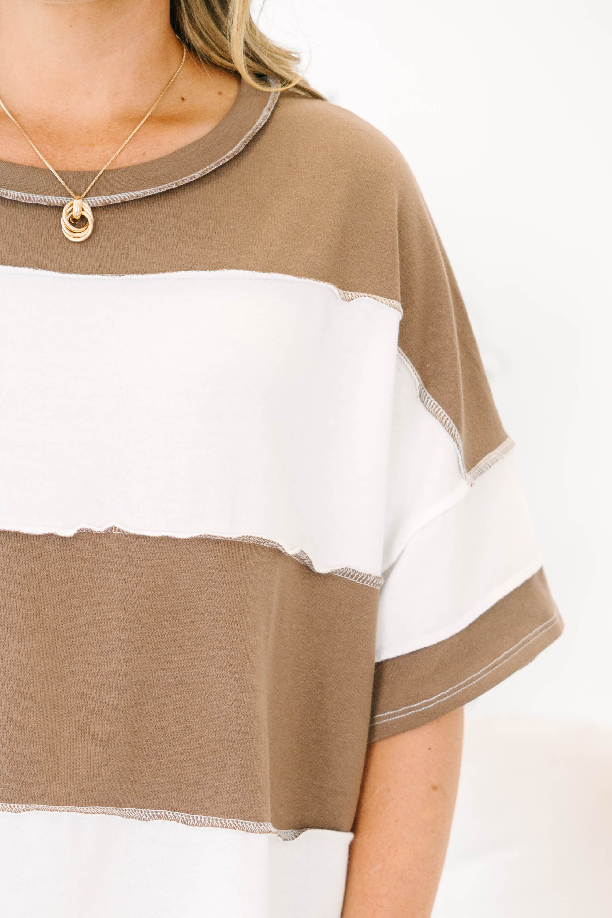 Sweet Stripes Tee, Mocha
