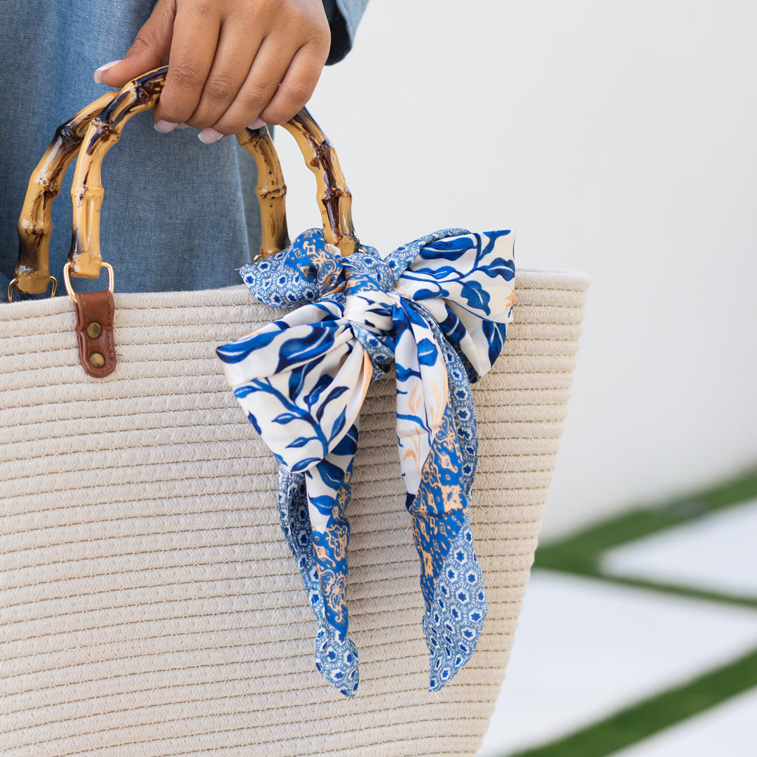 Sweet Summertime Scarf, Blue Floral