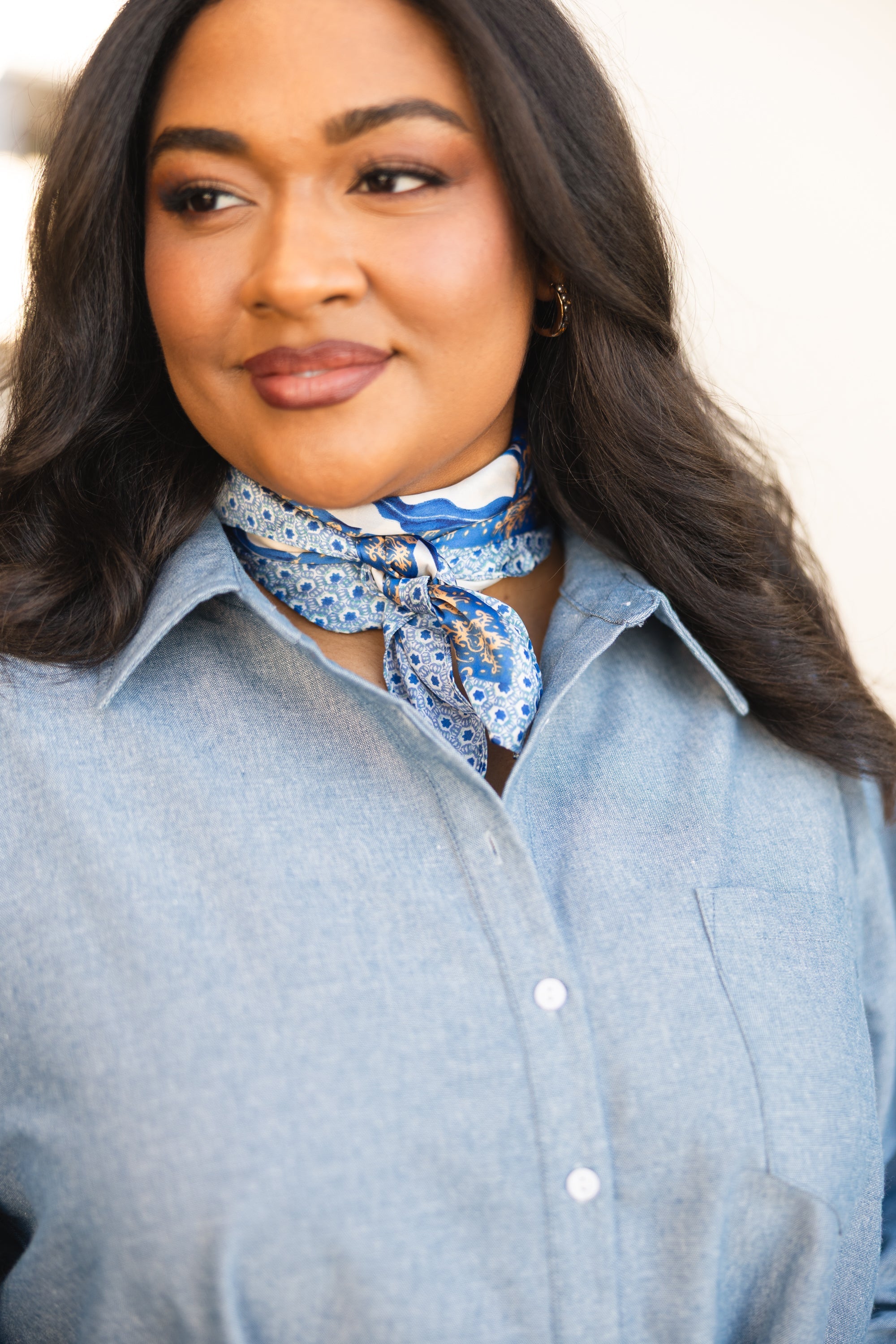 Sweet Summertime Scarf, Blue Floral