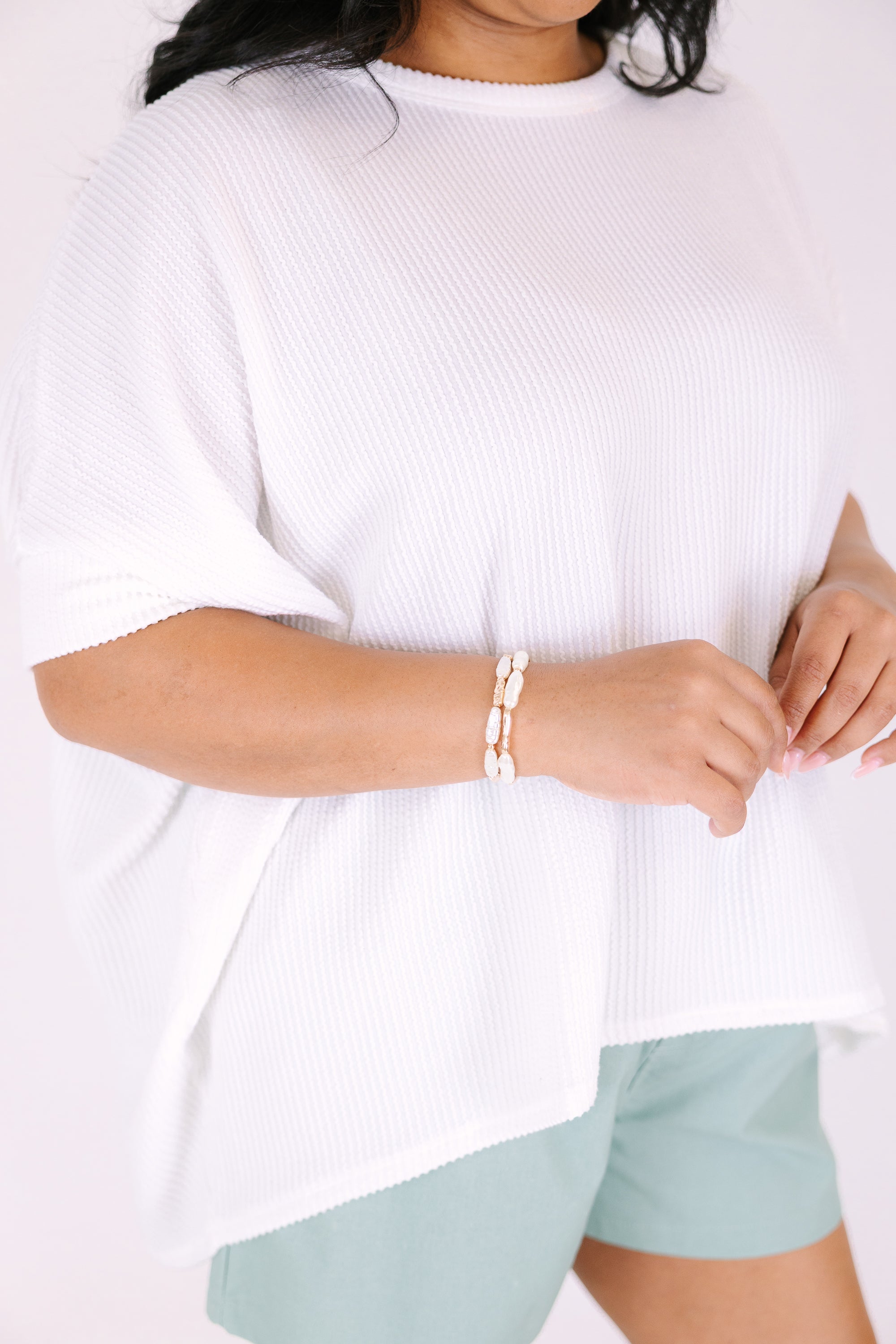 Sweet Talking Bracelet Set, Cream/Gold