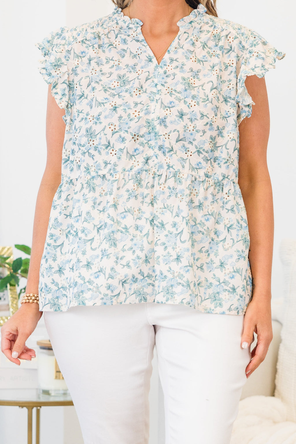Sweet Tea Top, Light Blue