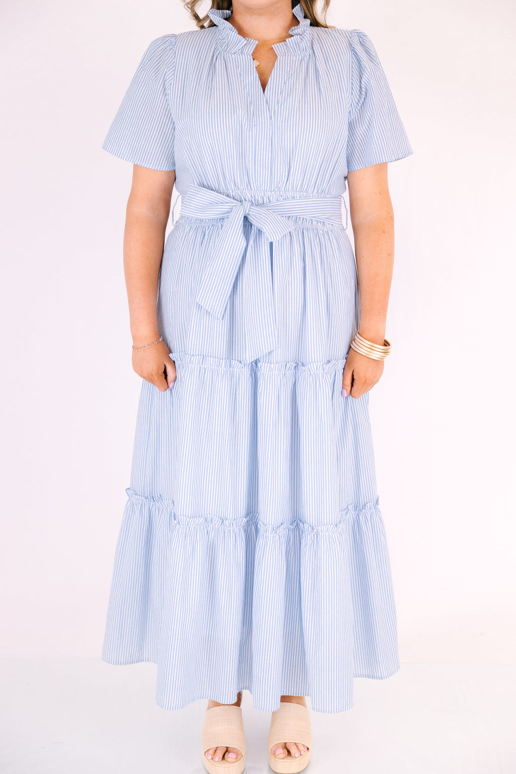 Sweet Thoughts Dress, Blue Stripe
