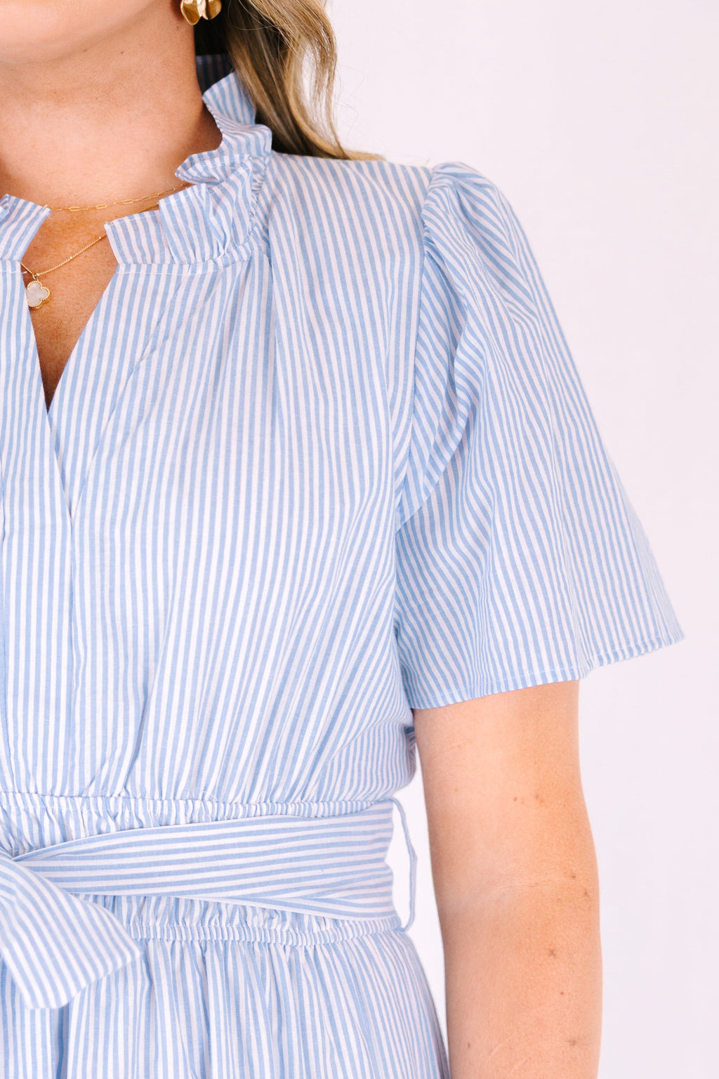 Sweet Thoughts Dress, Blue Stripe