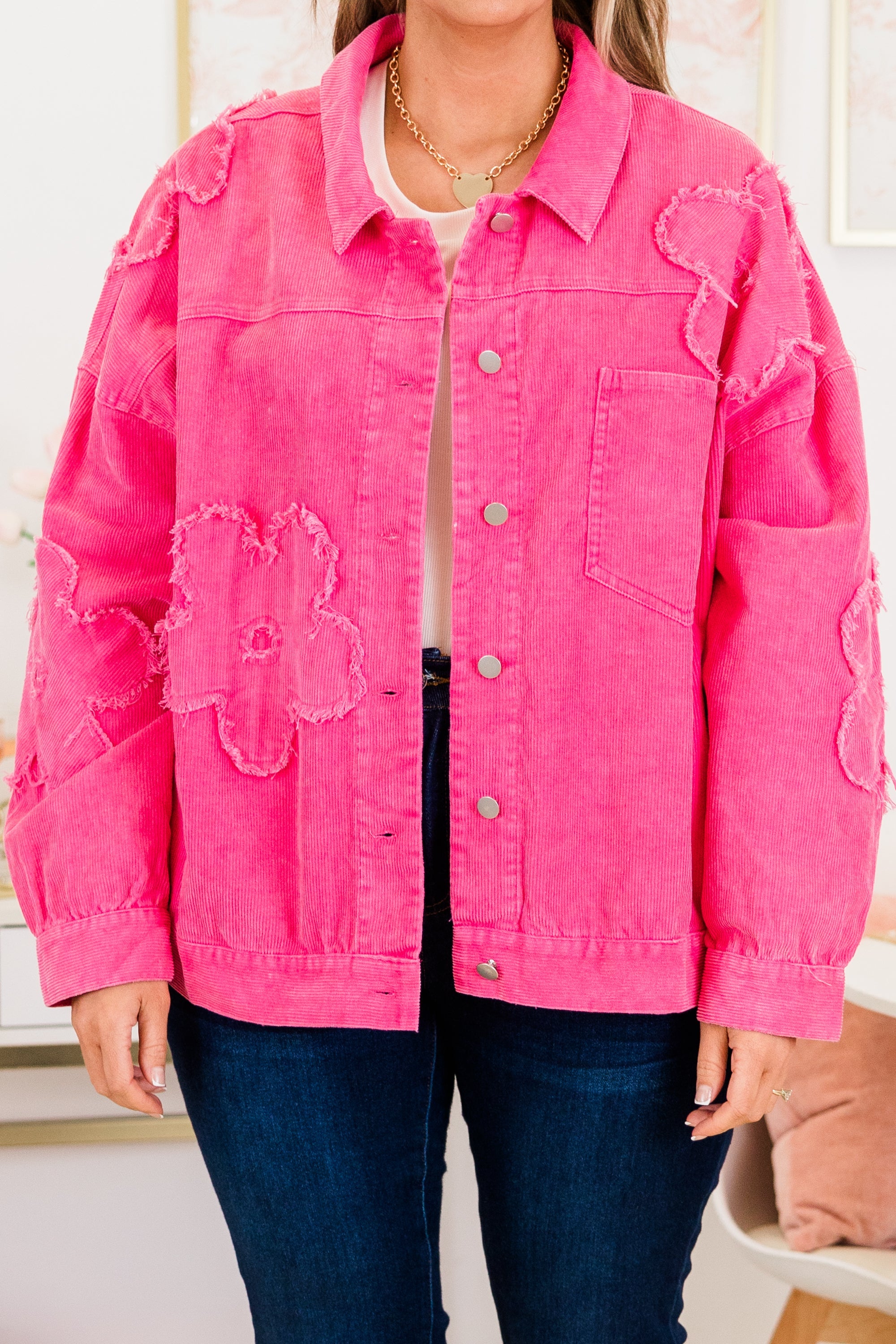 Sweetheart Petals Jacket, Hot Pink