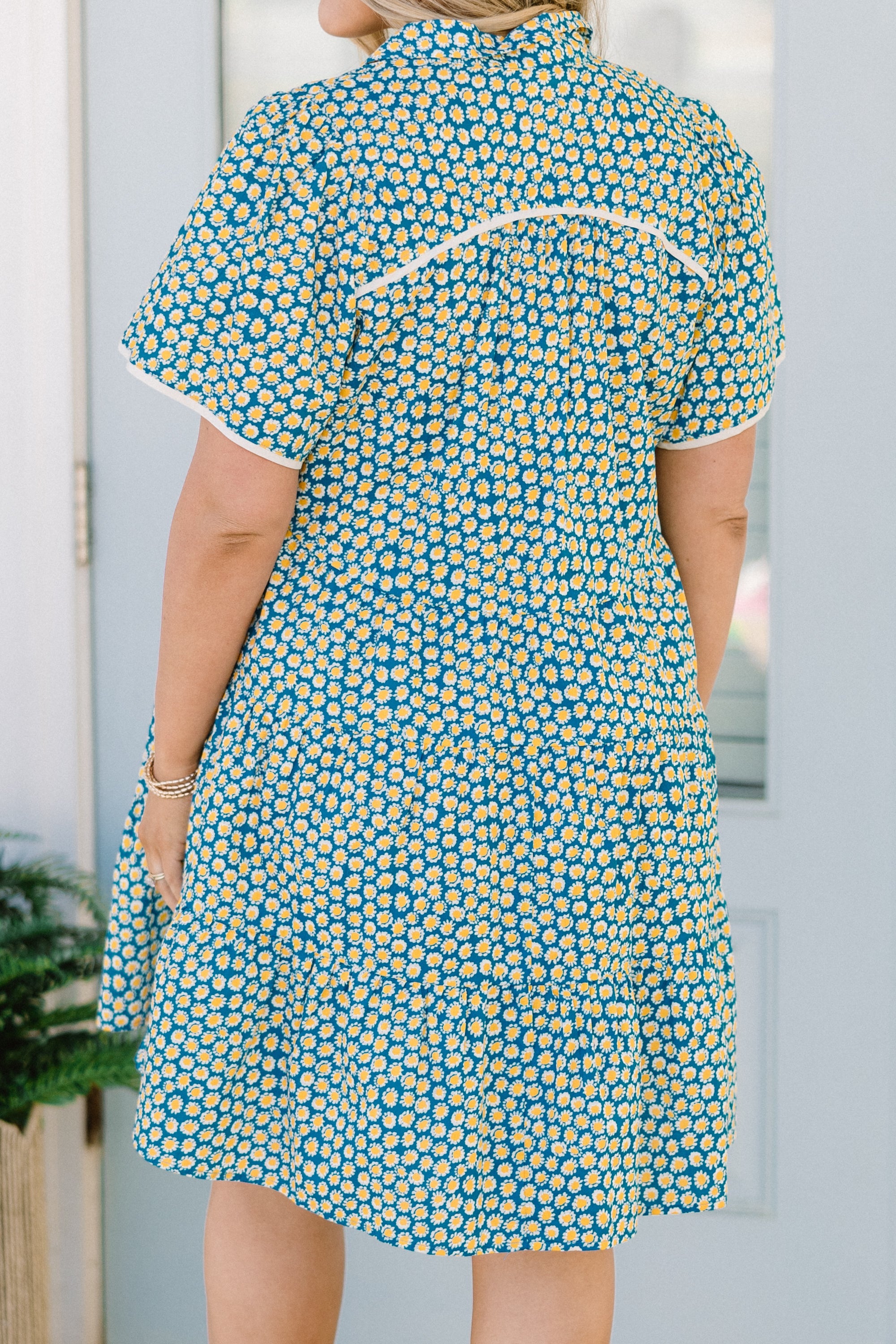 Sweetly Surprised Dress, Teal Mix
