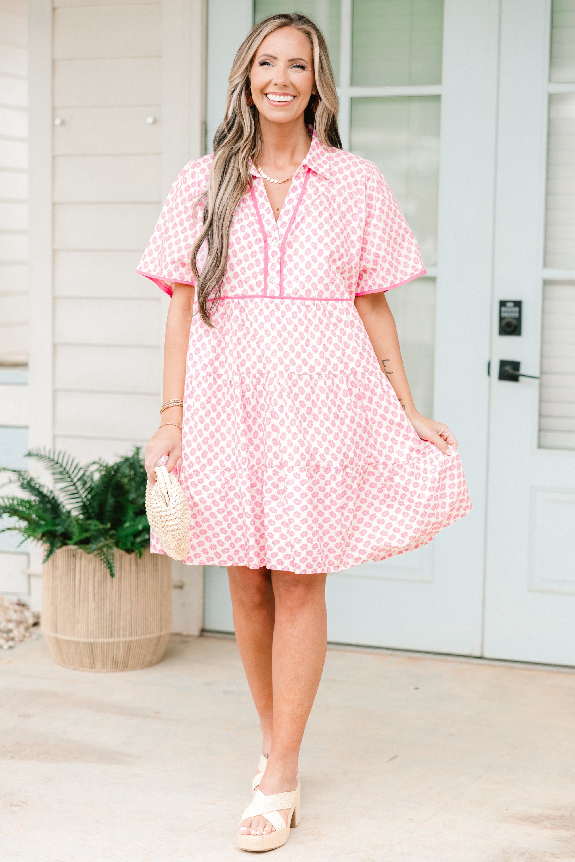 Sweetly Surprised Dress, White