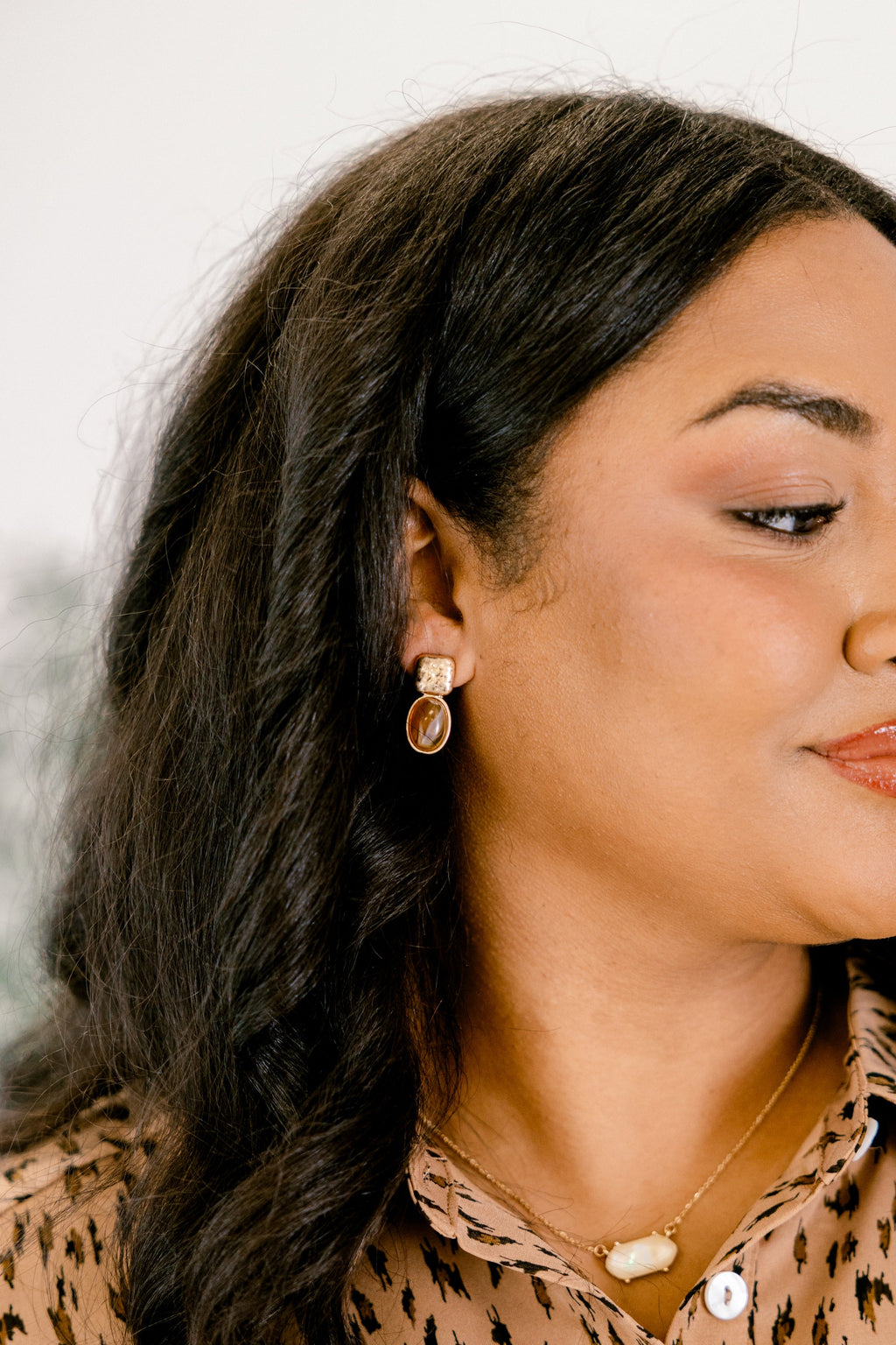 Take A Moment Earrings, Brown