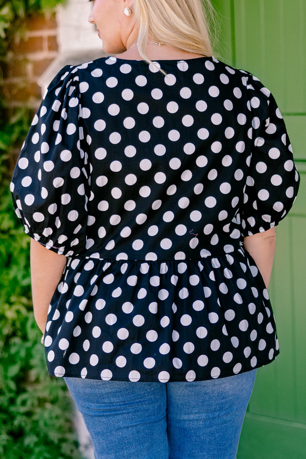 Take It Easy Now Top, Black Polka Dot