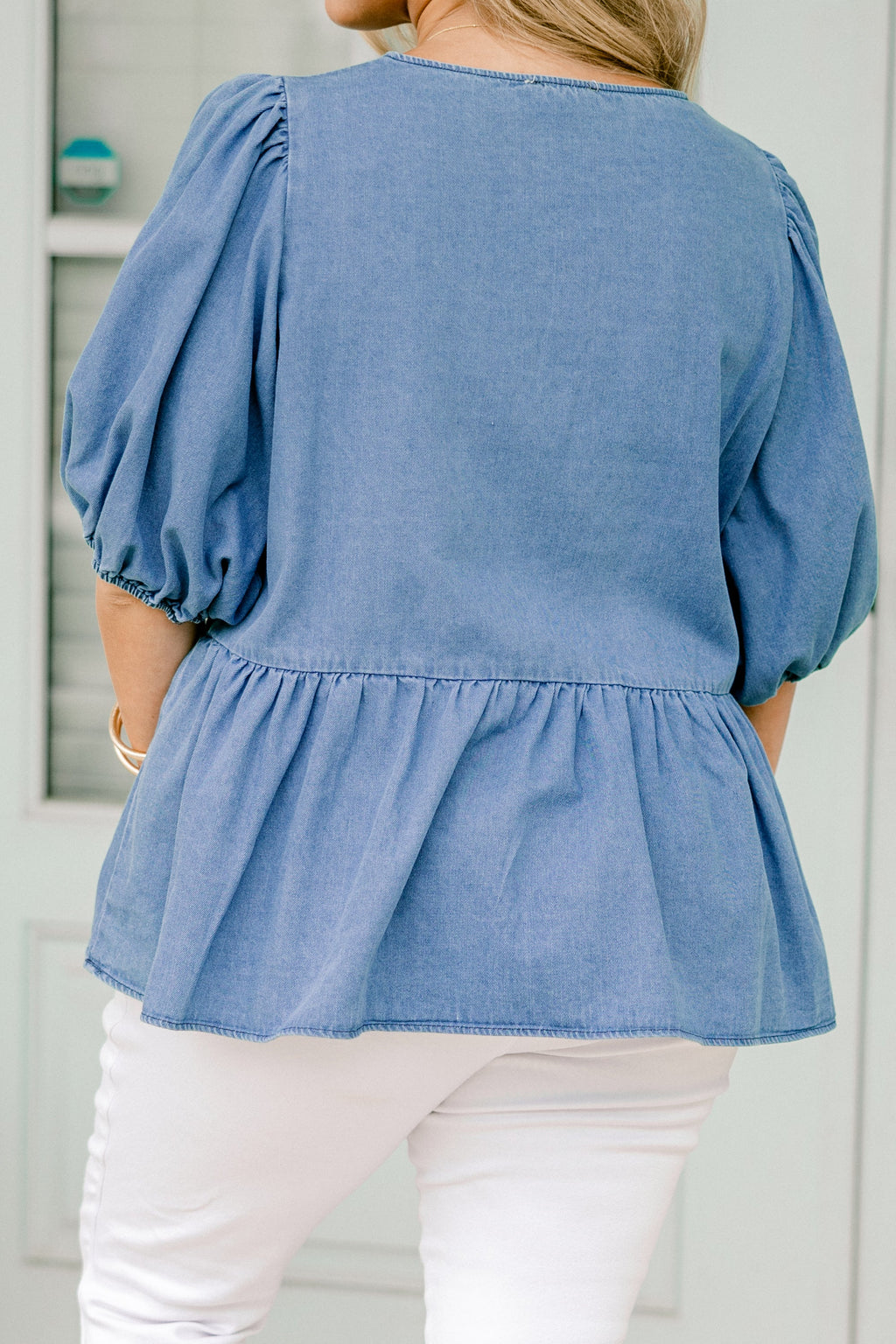 Take It Easy Now Top, Chambray