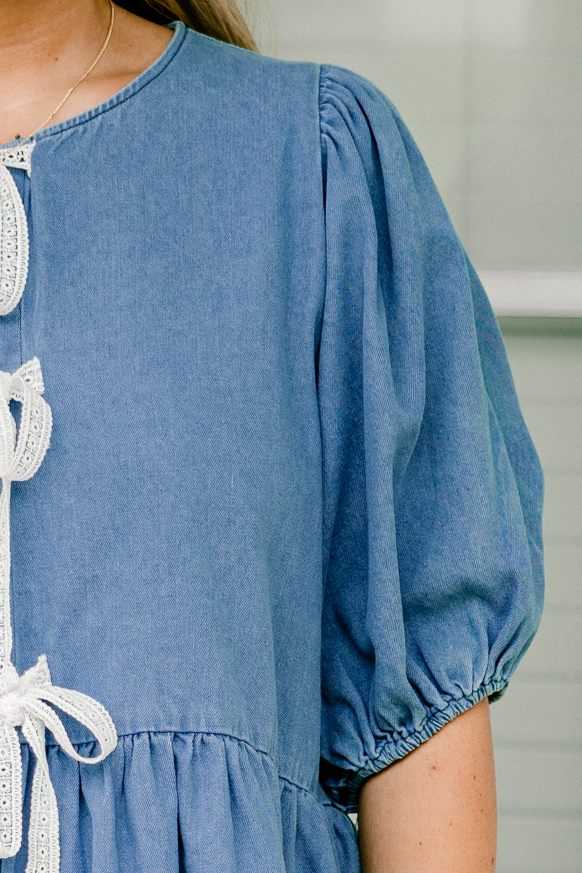 Take It Easy Now Top, Chambray
