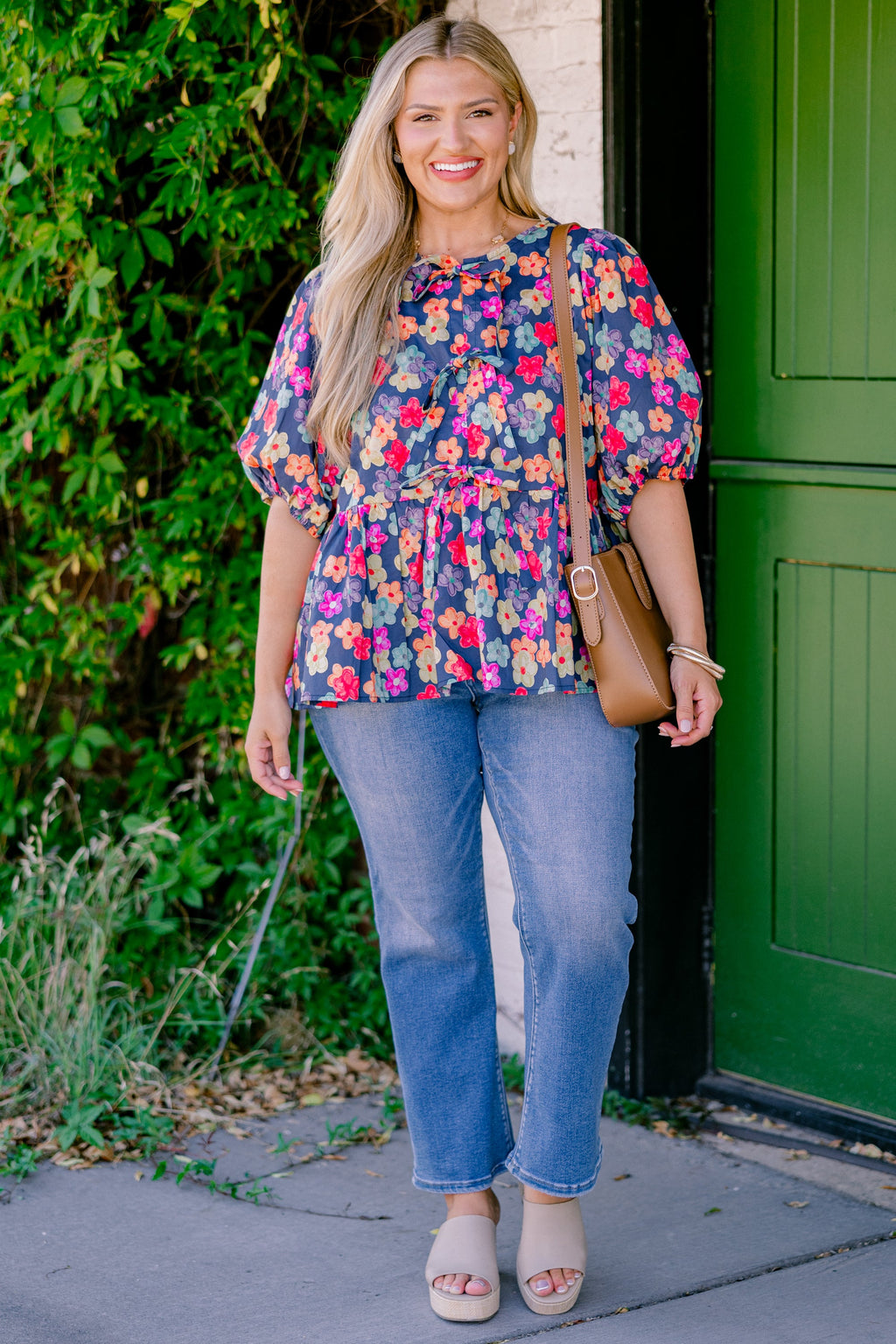 Take It Easy Now Top, Navy Floral