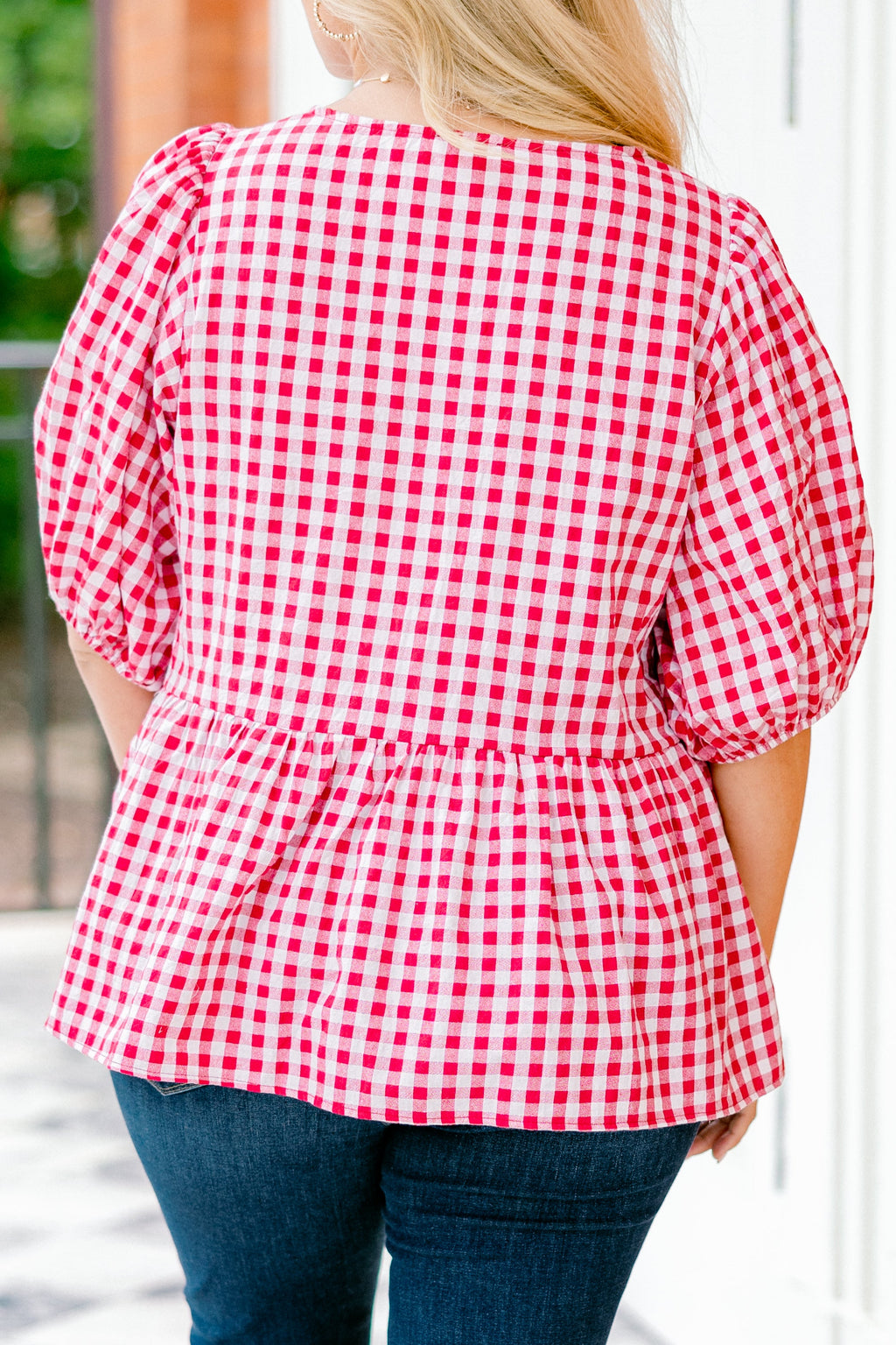 Take It Easy Now Top, Red Gingham