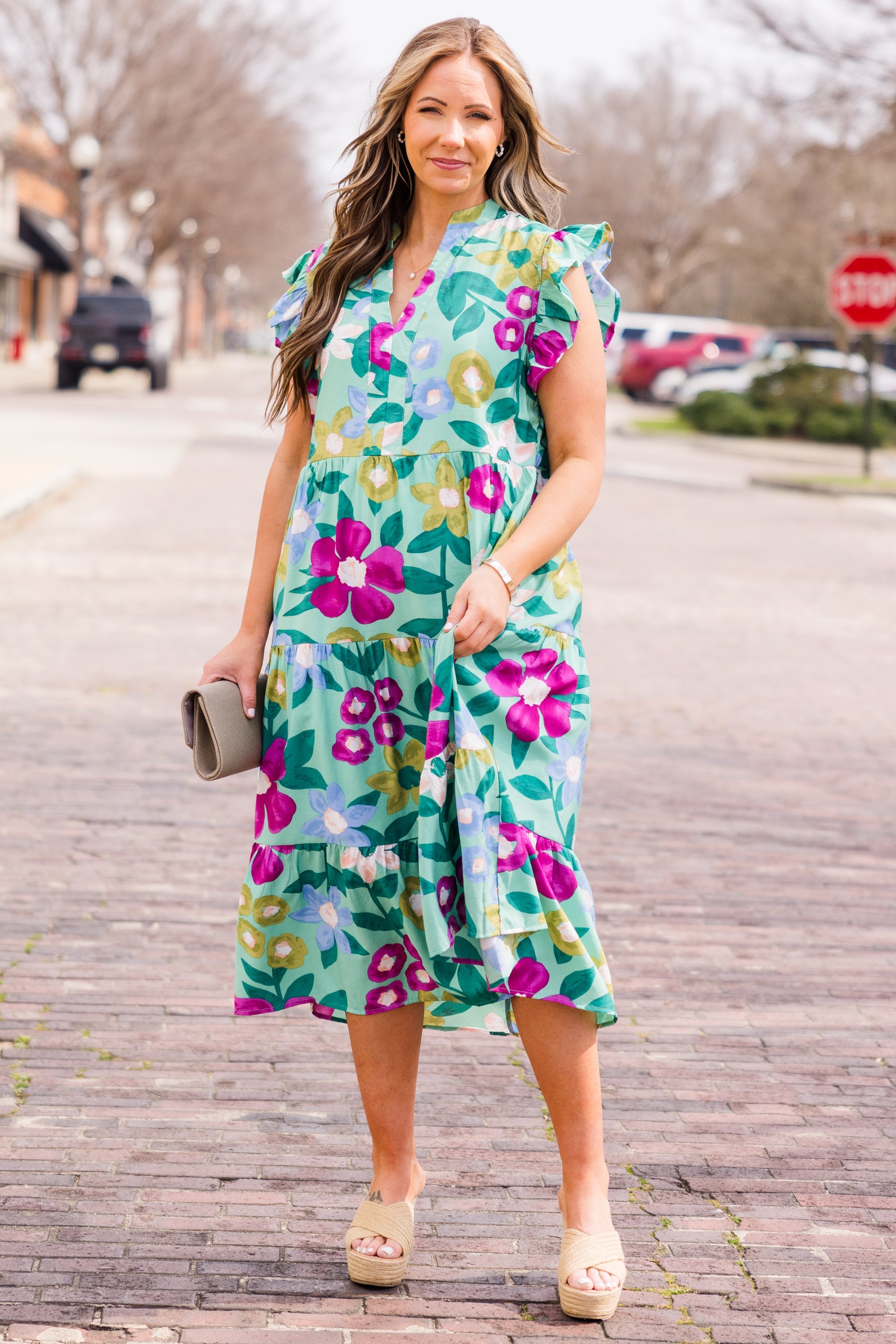 Take Me To Mexico Dress, Sage