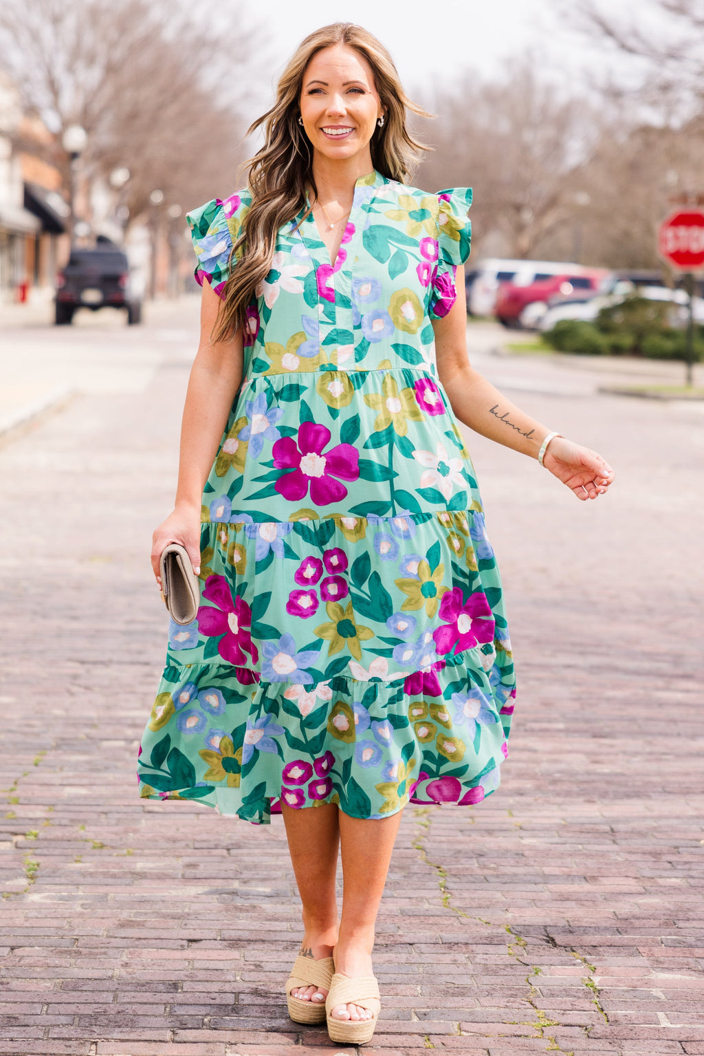 Take Me To Mexico Dress, Sage