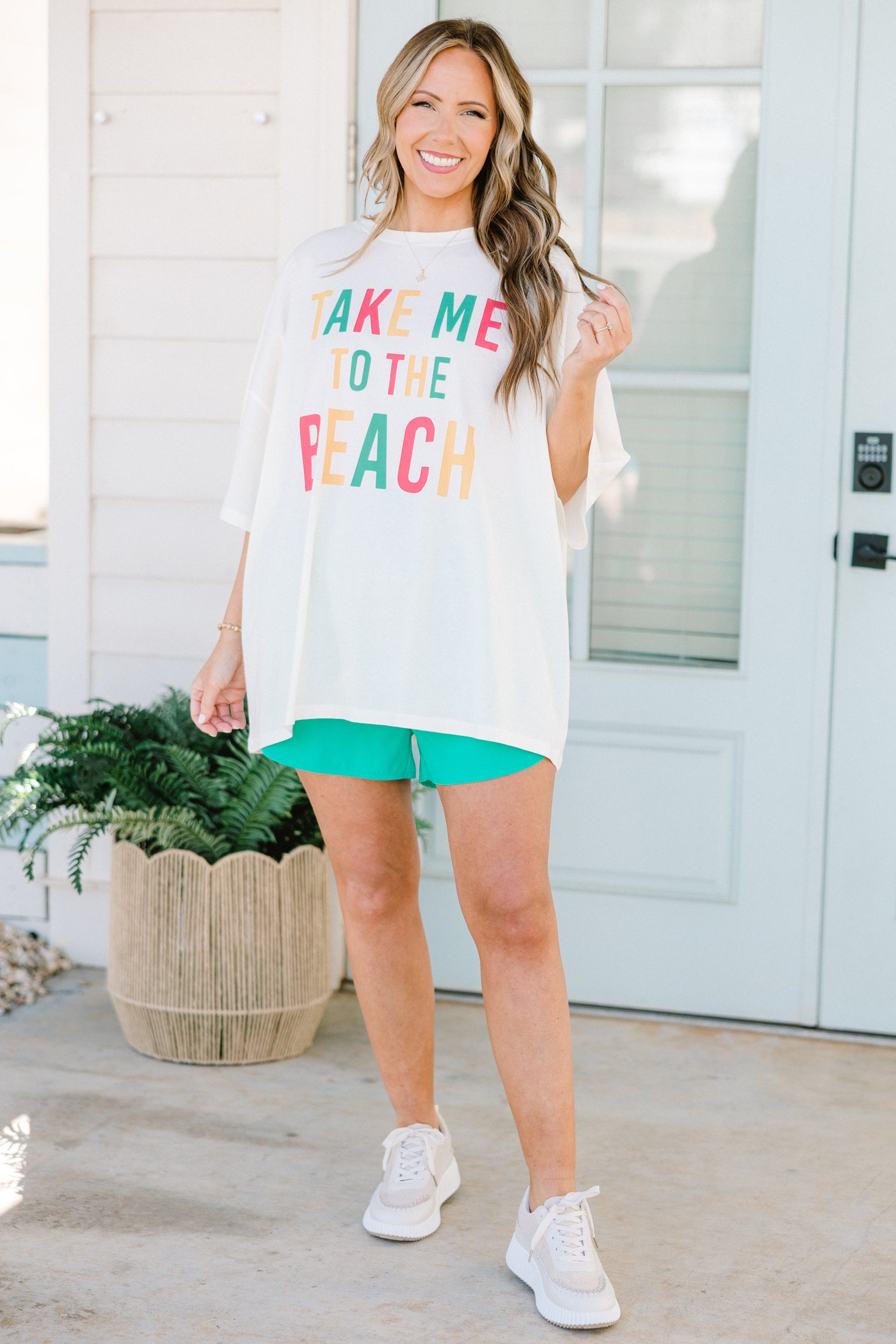 Take Me To The Beach Boyfriend Tee, Ivory