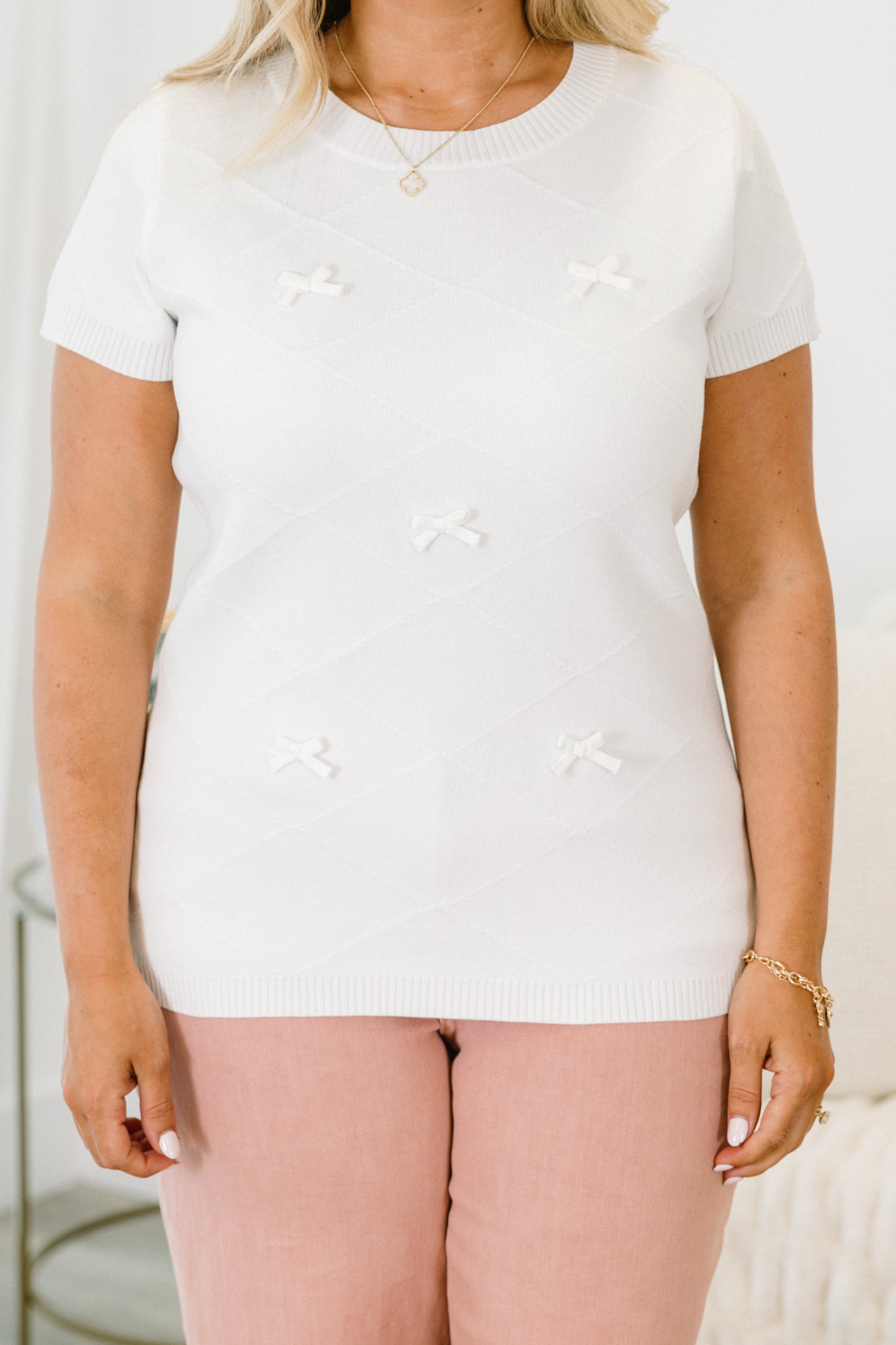 Take One Look Sweater, White