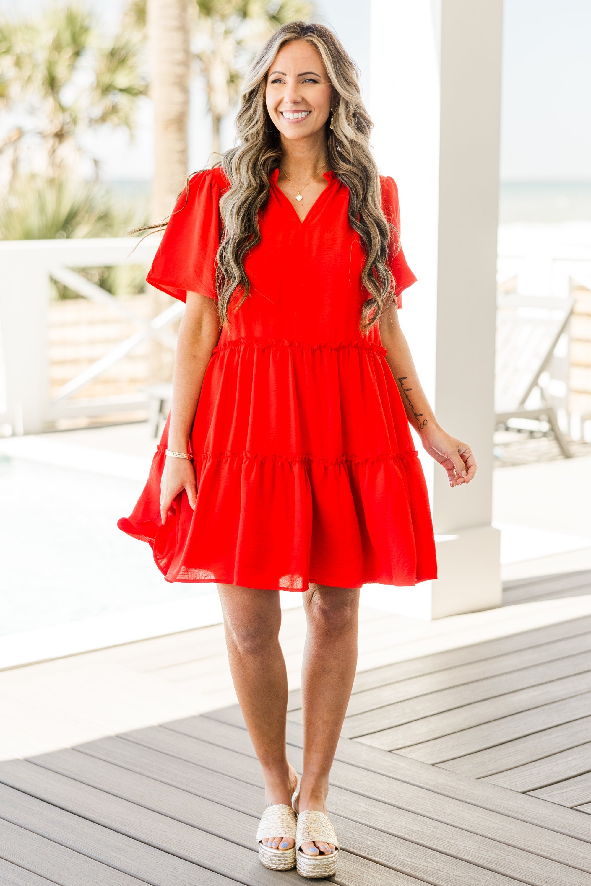 Take Over Dress, Red