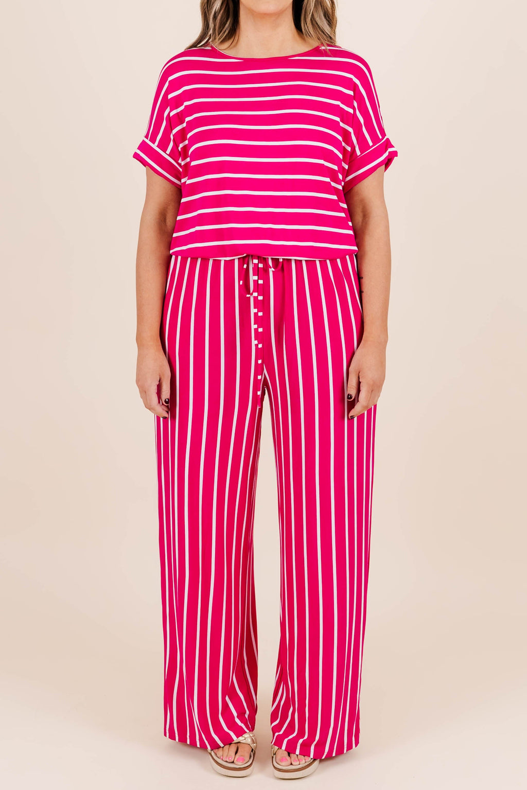 Take The World Jumpsuit, Wine-Ivory