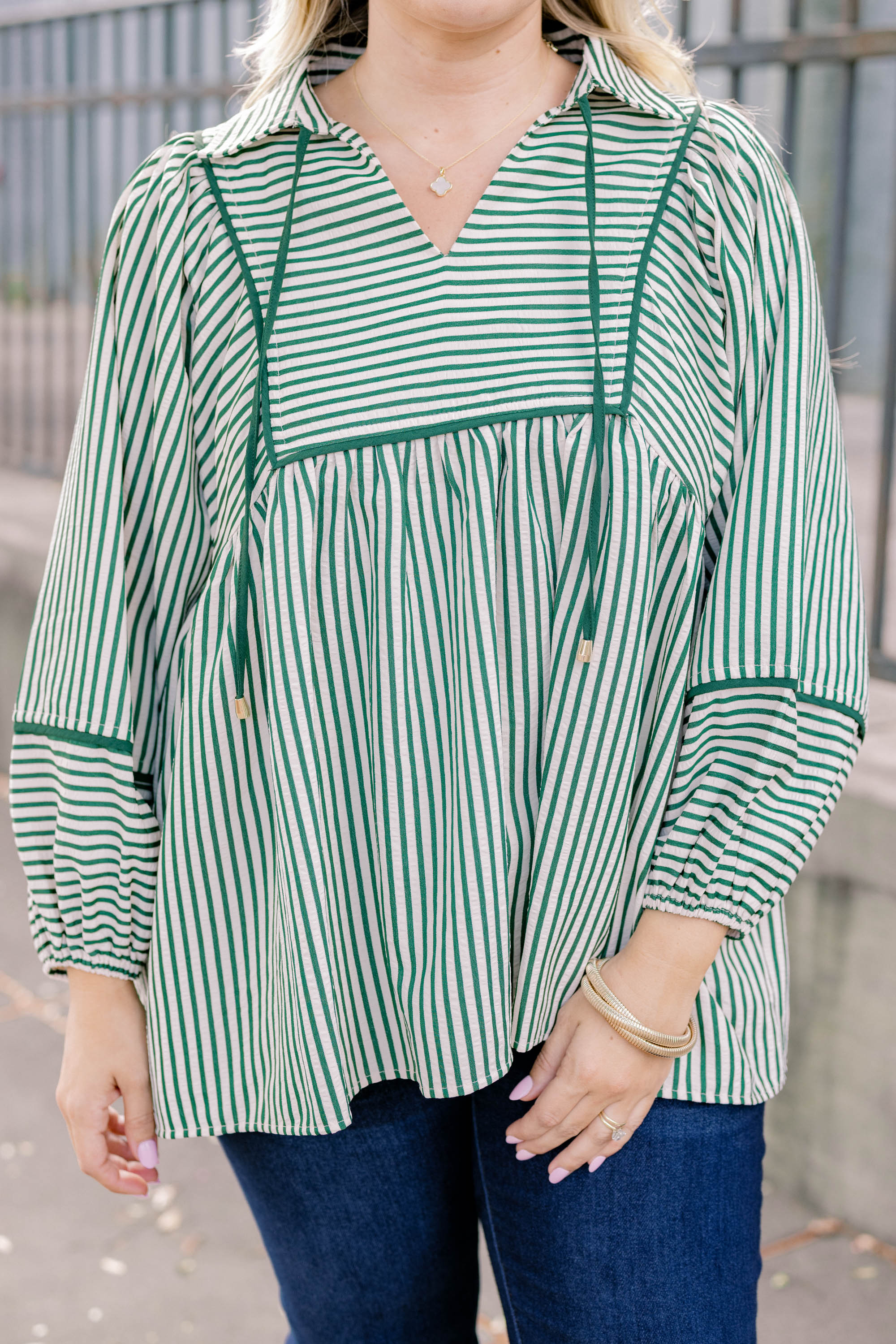 Take What I Can Get Top, Green Stripe
