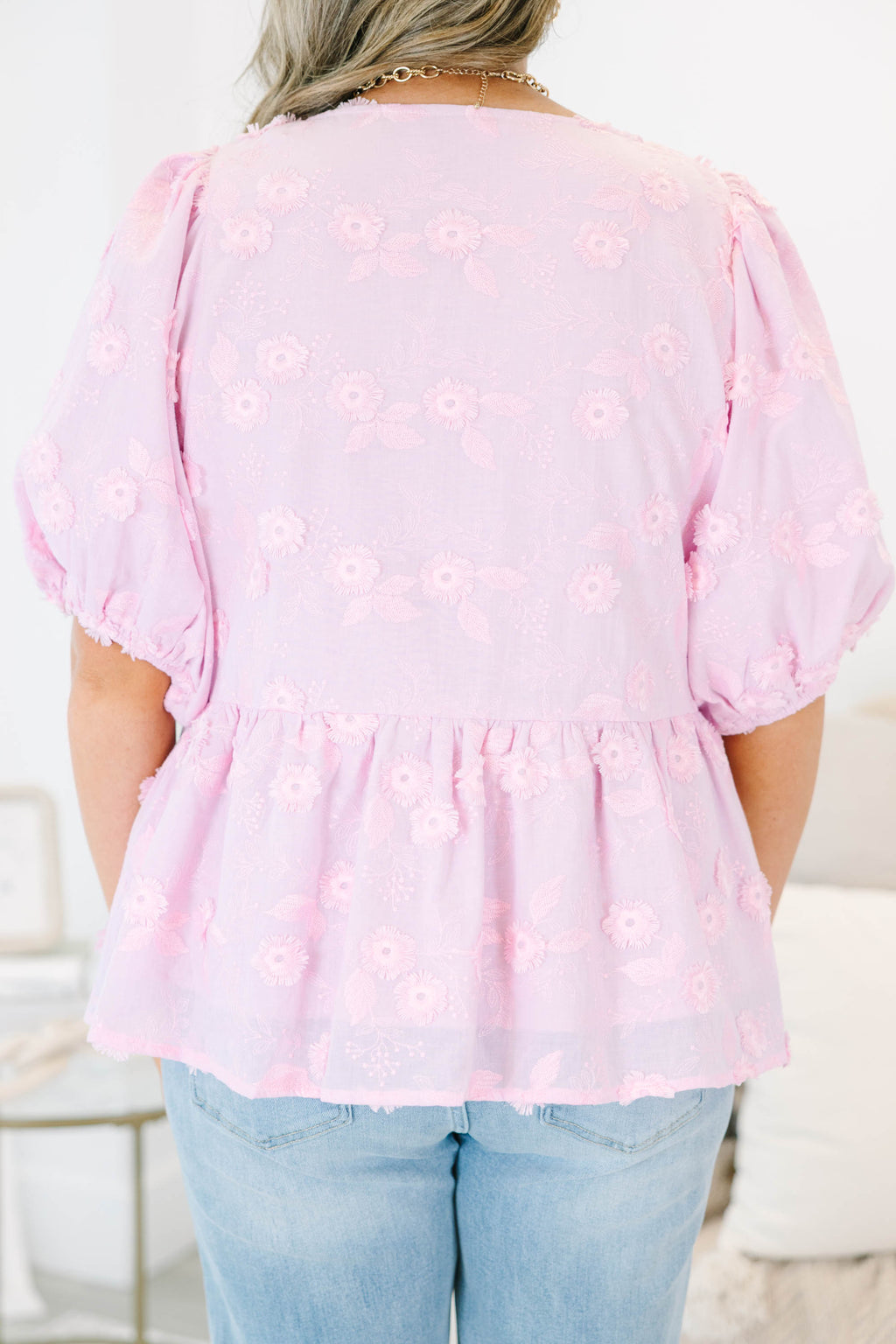 Take It Easy Now Top, Pink Eyelet