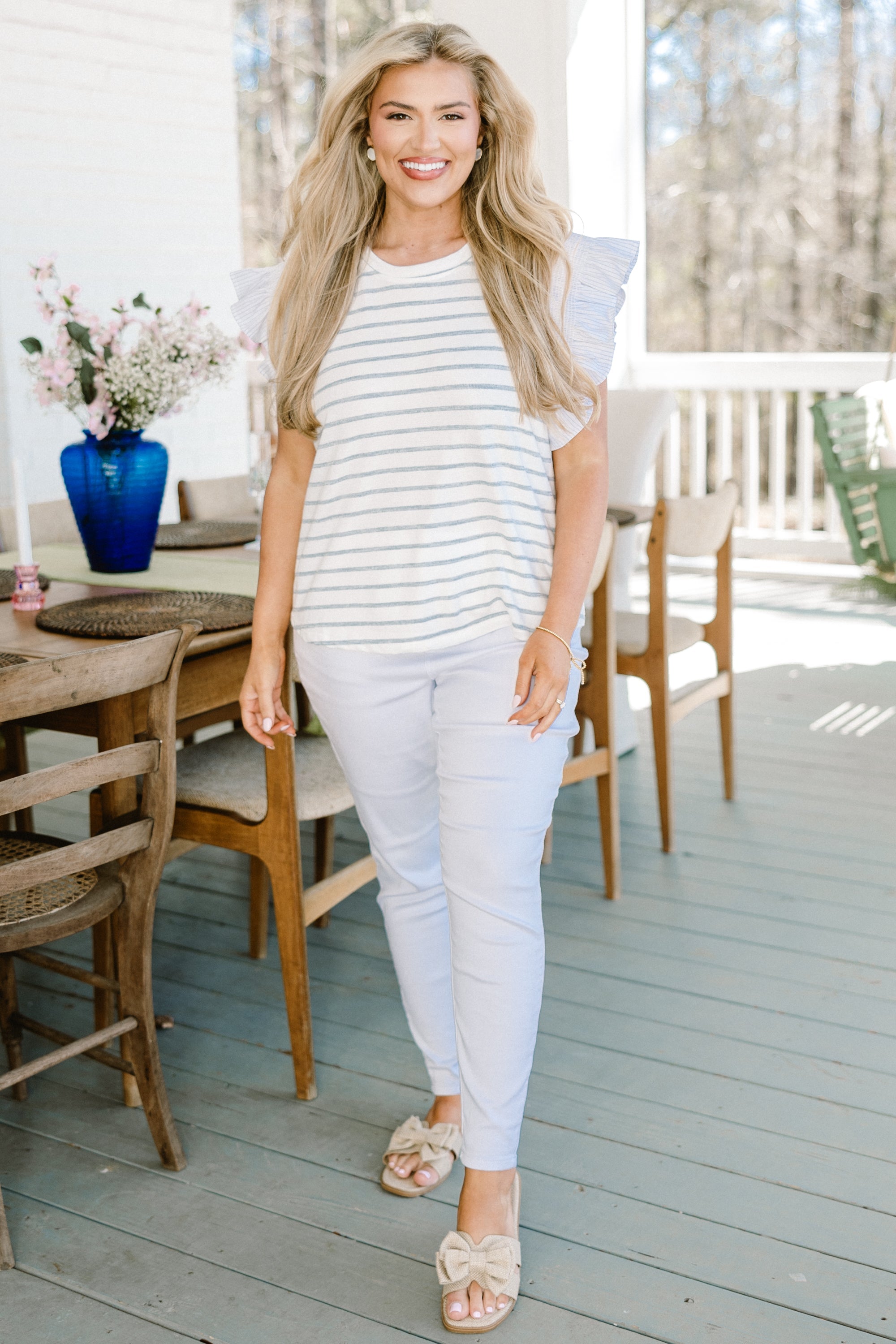 Talk About Prideful Top, Navy-Ivory