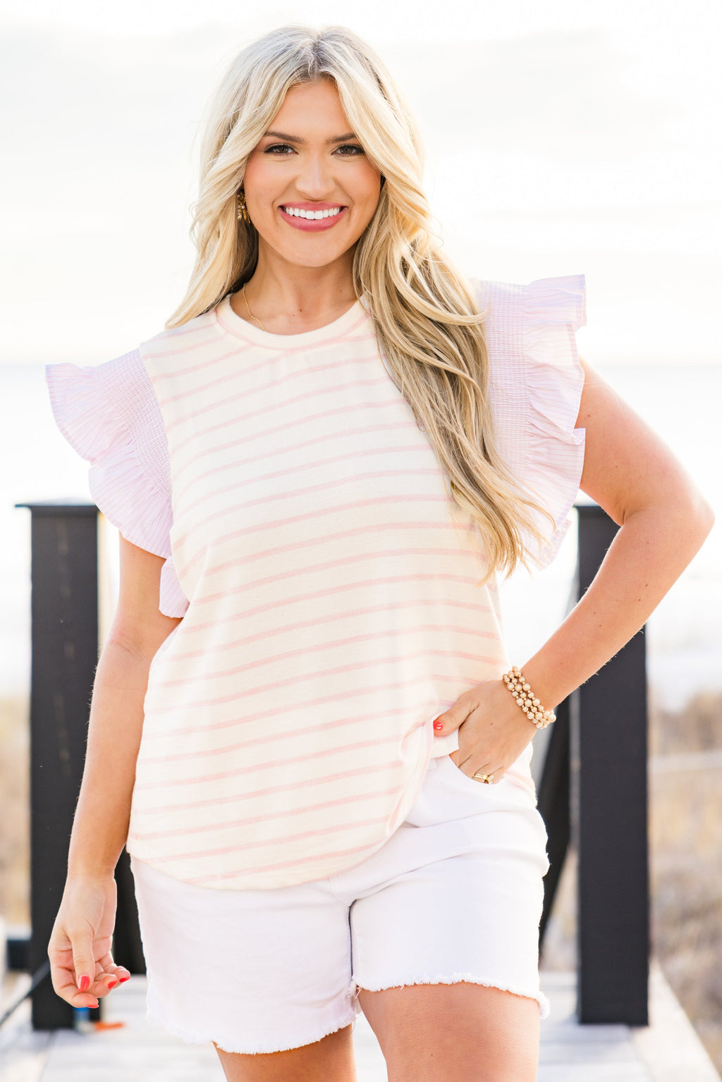 Talk About Prideful Top, Pink-Ivory