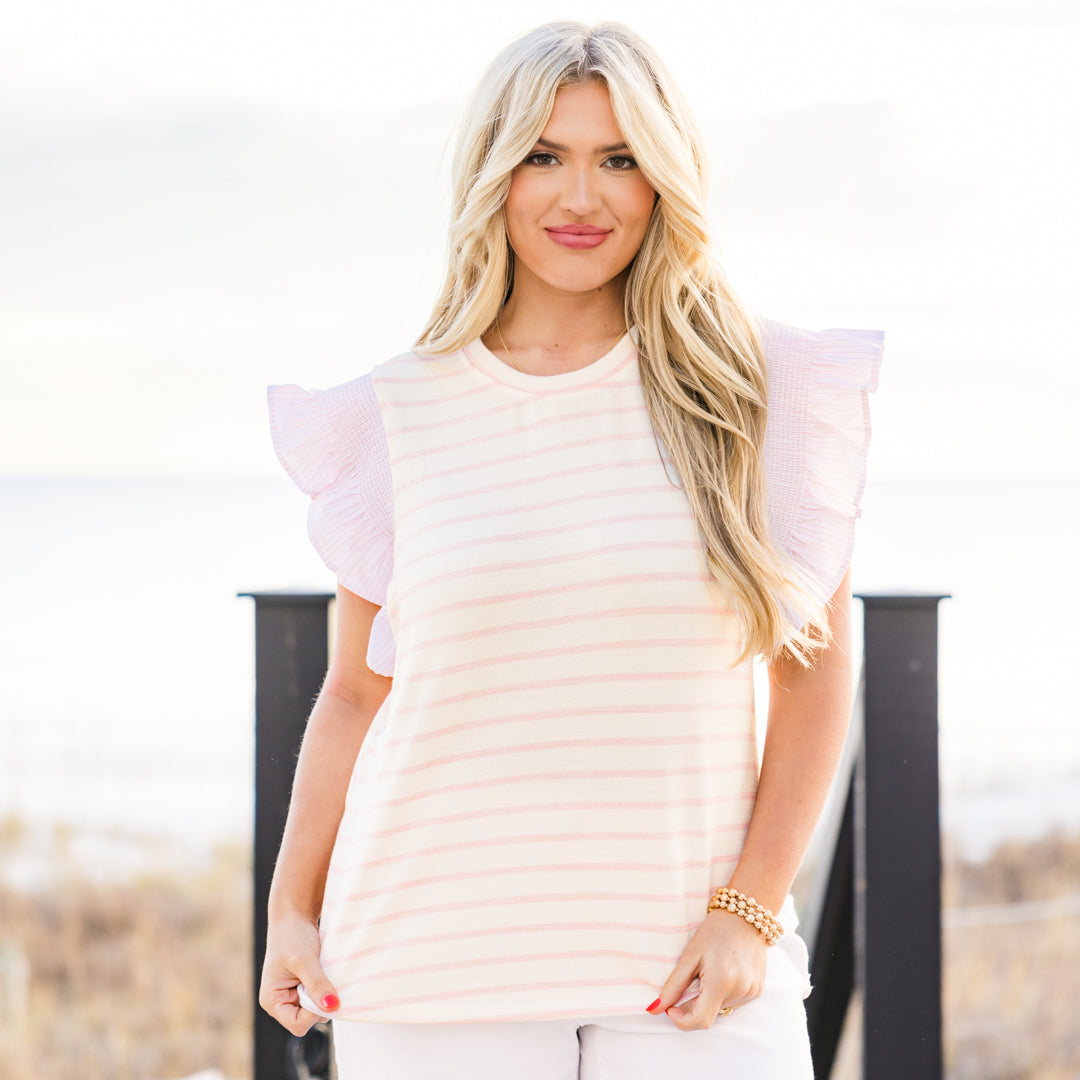 Talk About Prideful Top, Pink-Ivory