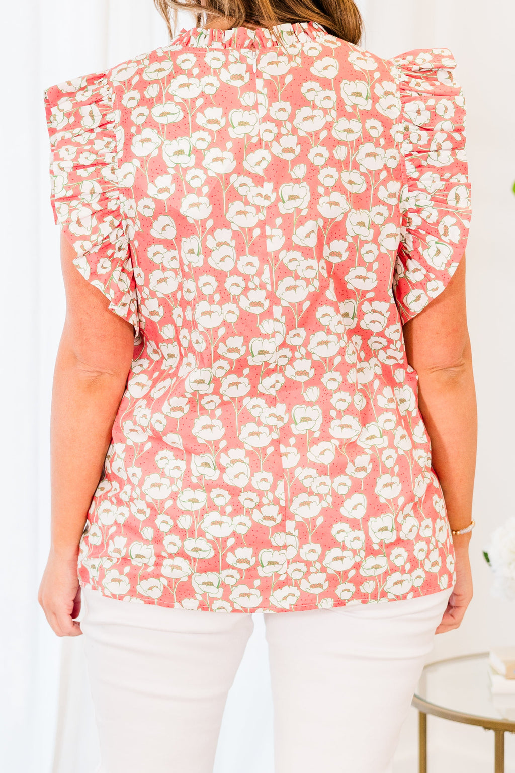 Tall Poppies Top, Peach