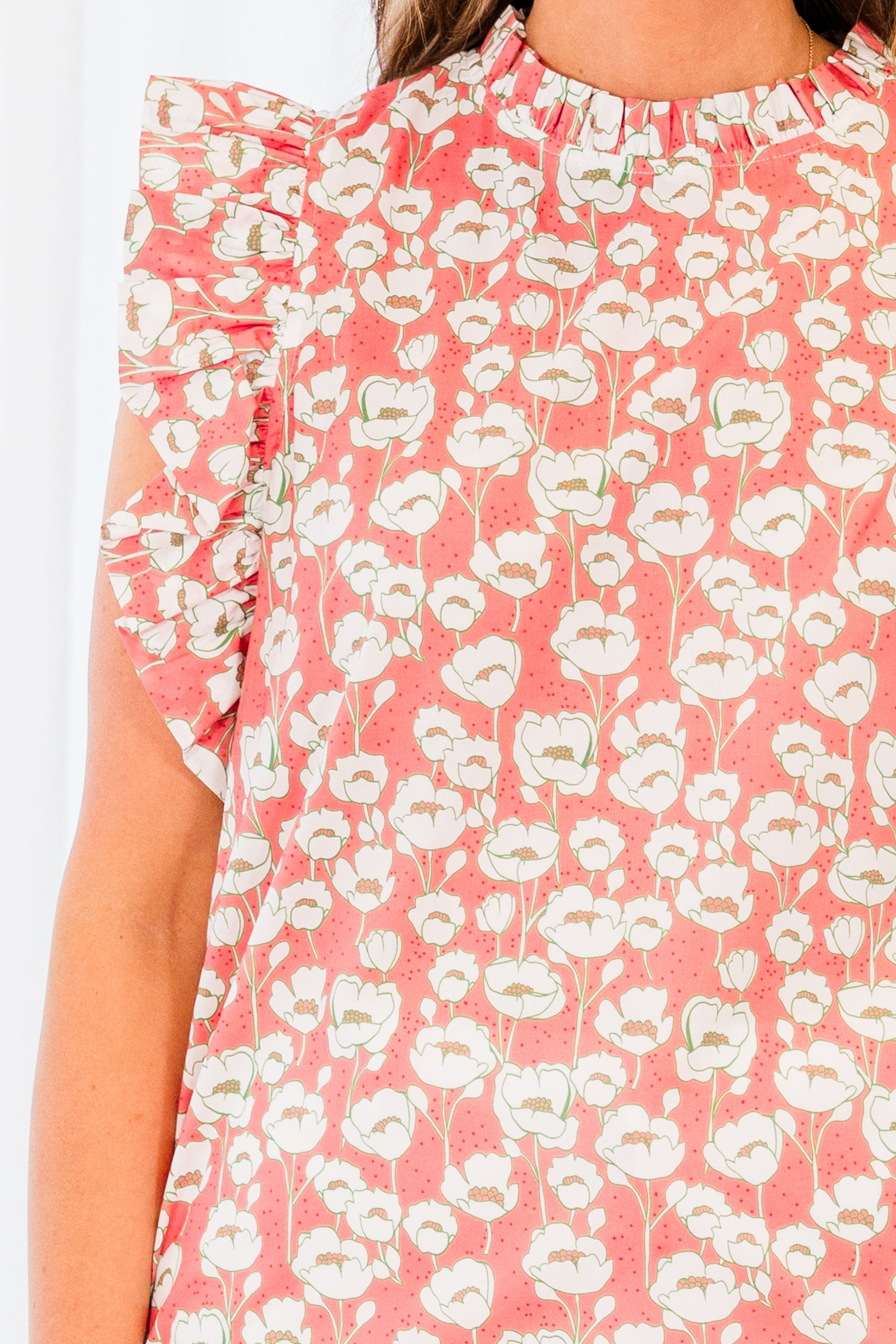 Tall Poppies Top, Peach
