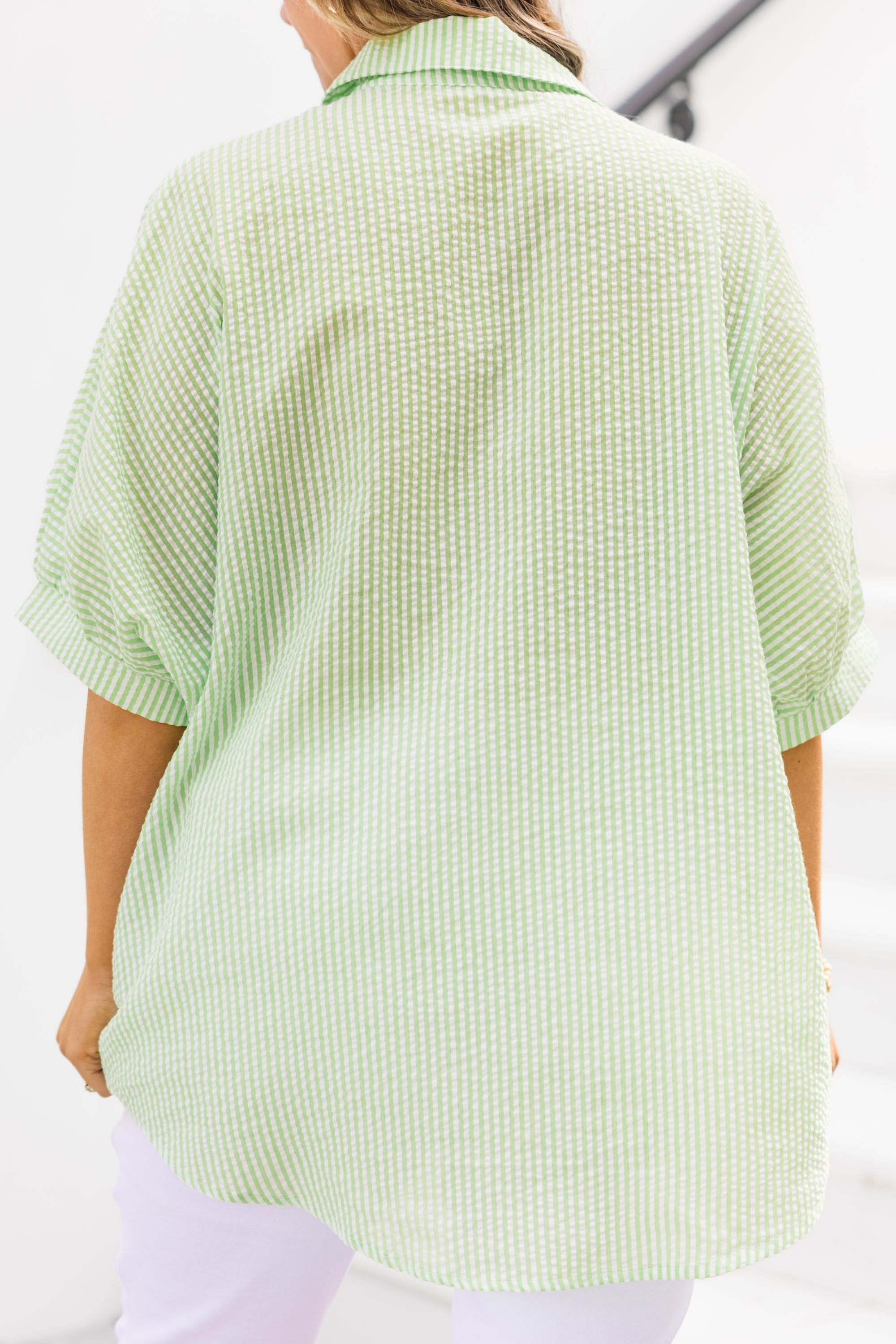 Tangsi Top, Green Stripe