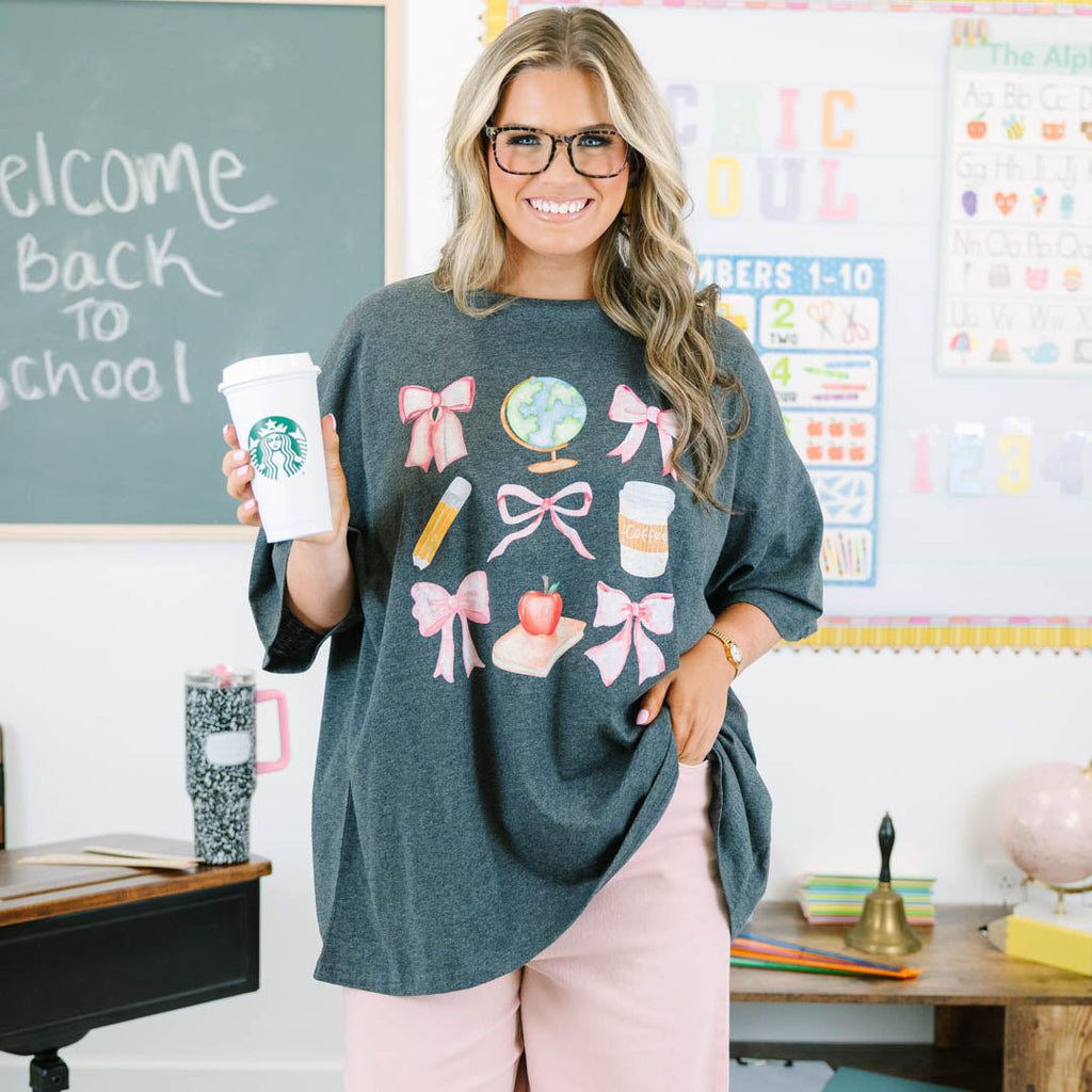 Teacher's Favorite Boyfriend Tee, Charcoal