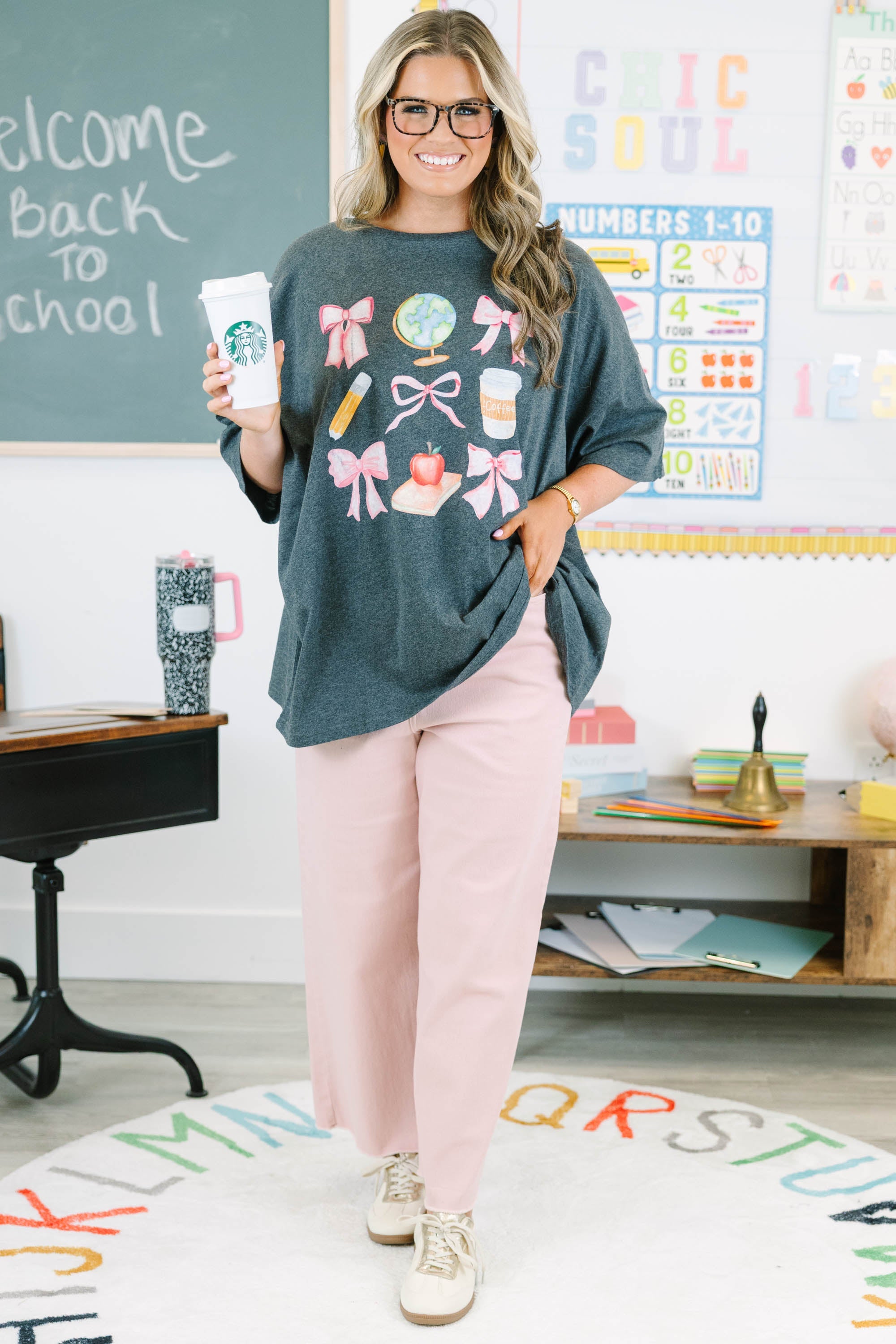 Teacher's Favorite Boyfriend Tee, Charcoal
