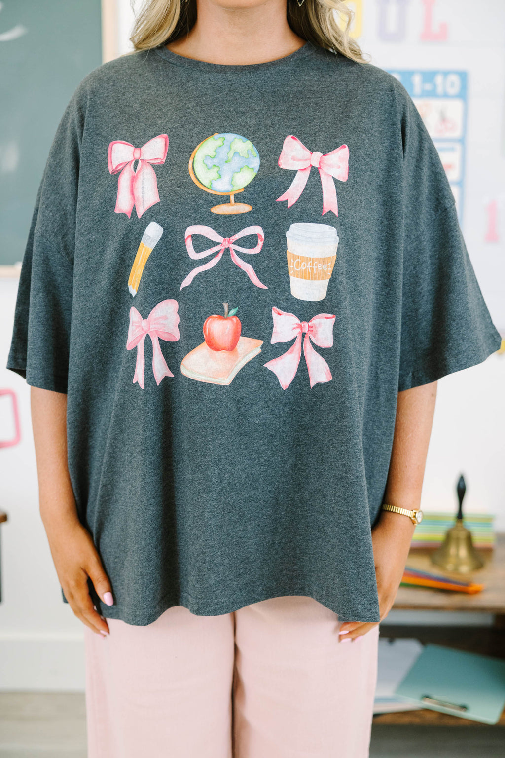 Teacher's Favorite Boyfriend Tee, Charcoal