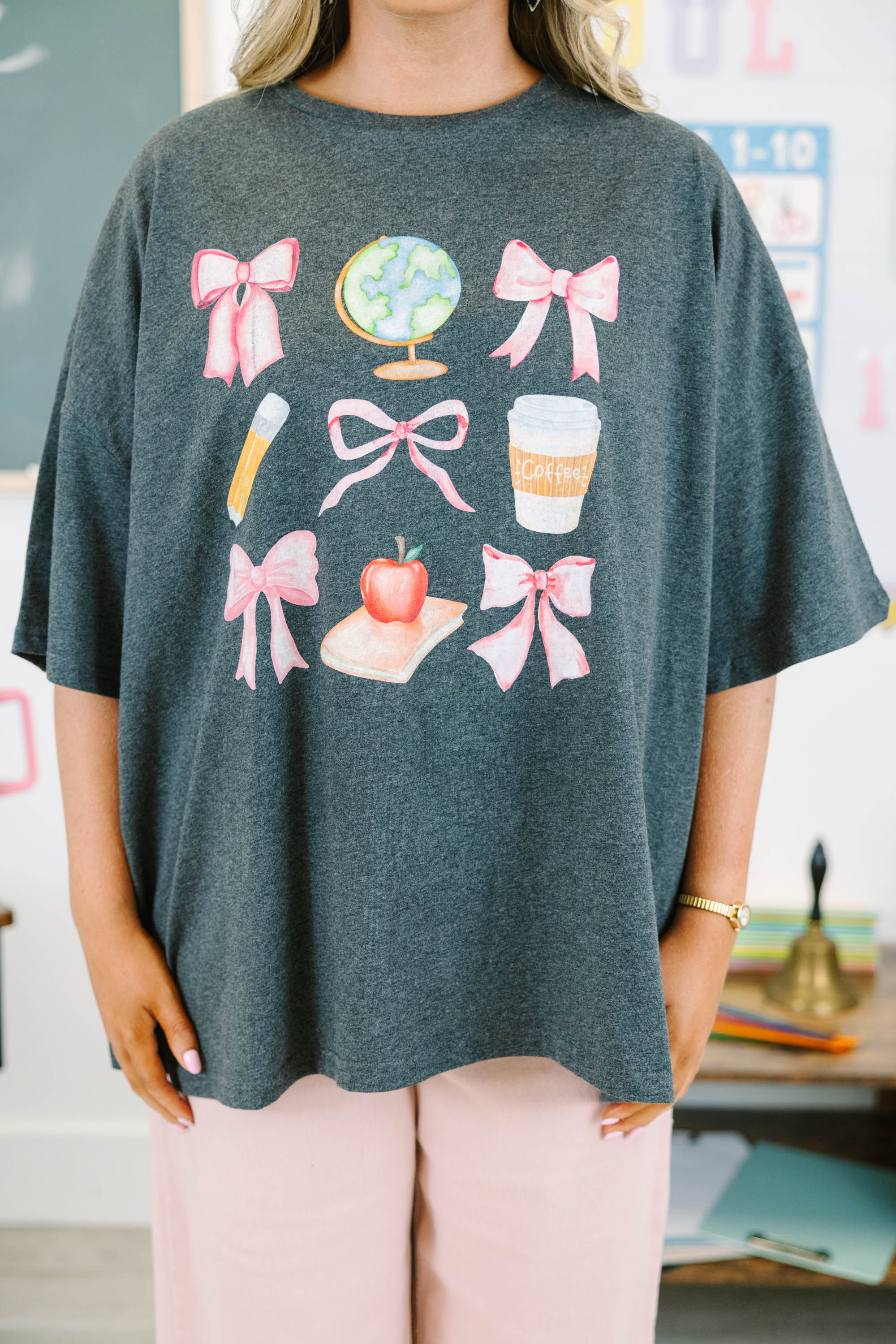 Teacher's Favorite Boyfriend Tee, Charcoal