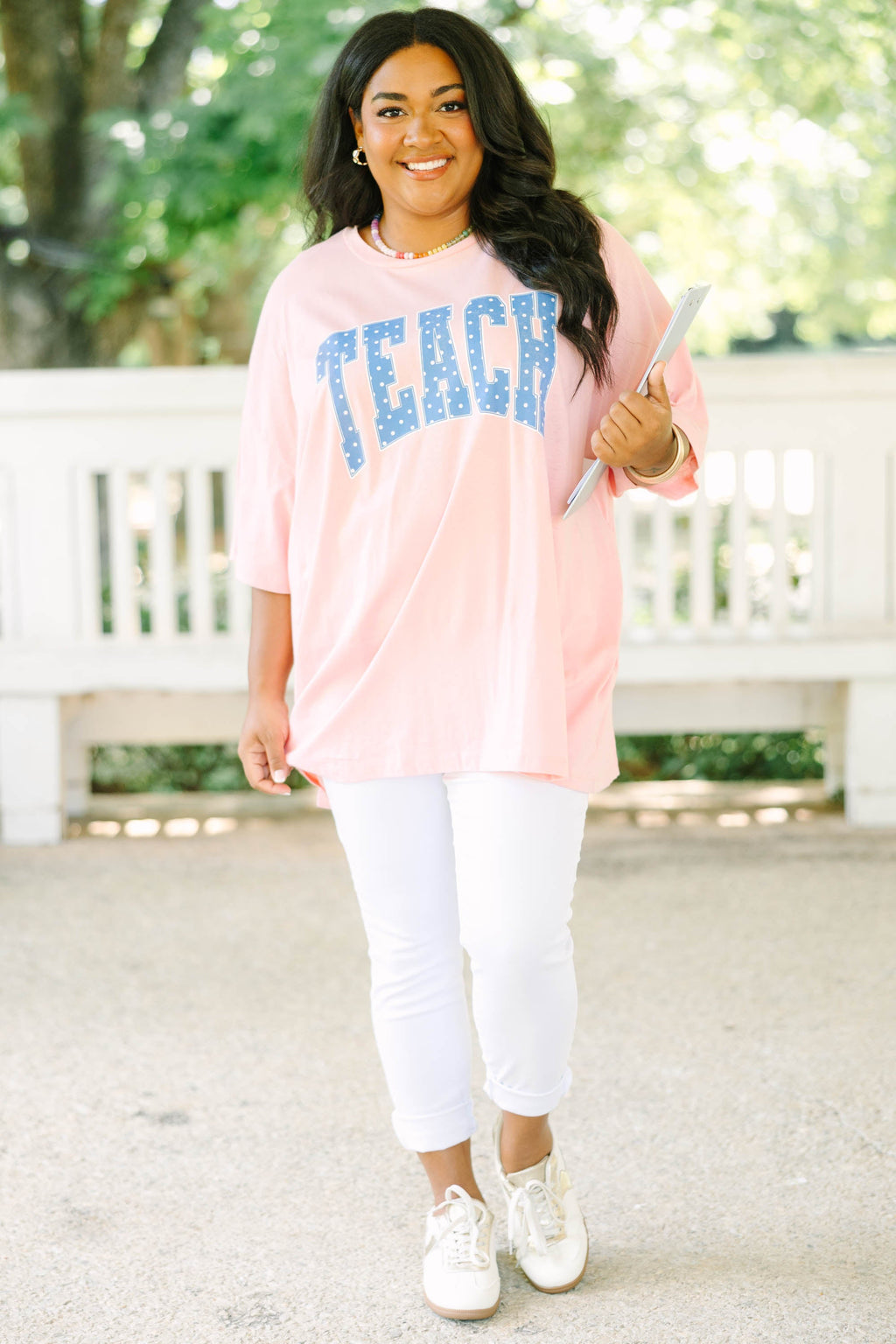 Teaching in Style Boyfriend Tee, Dark Pink
