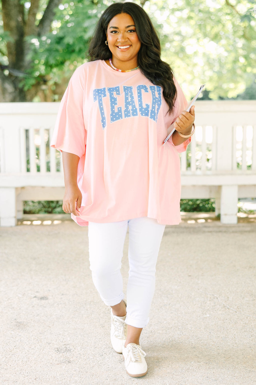 Teaching in Style Boyfriend Tee, Dark Pink