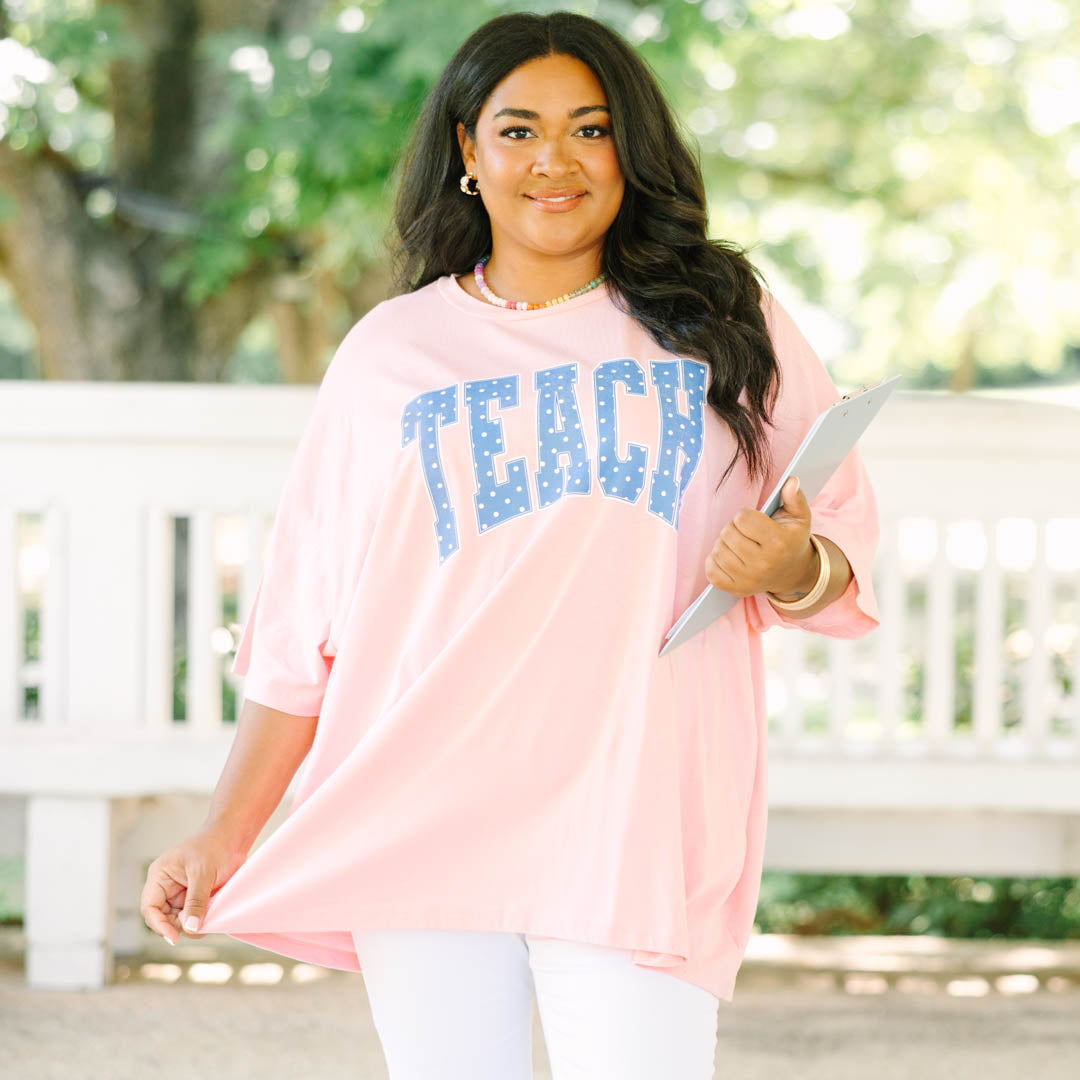 Teaching in Style Boyfriend Tee, Dark Pink