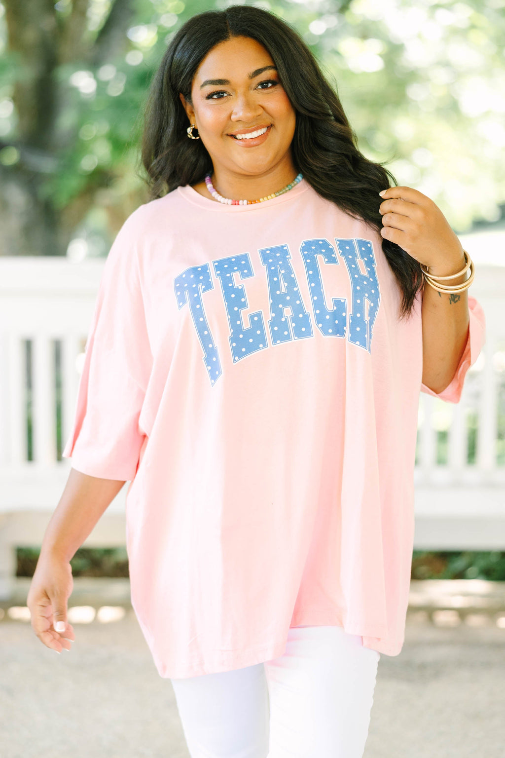 Teaching in Style Boyfriend Tee, Dark Pink
