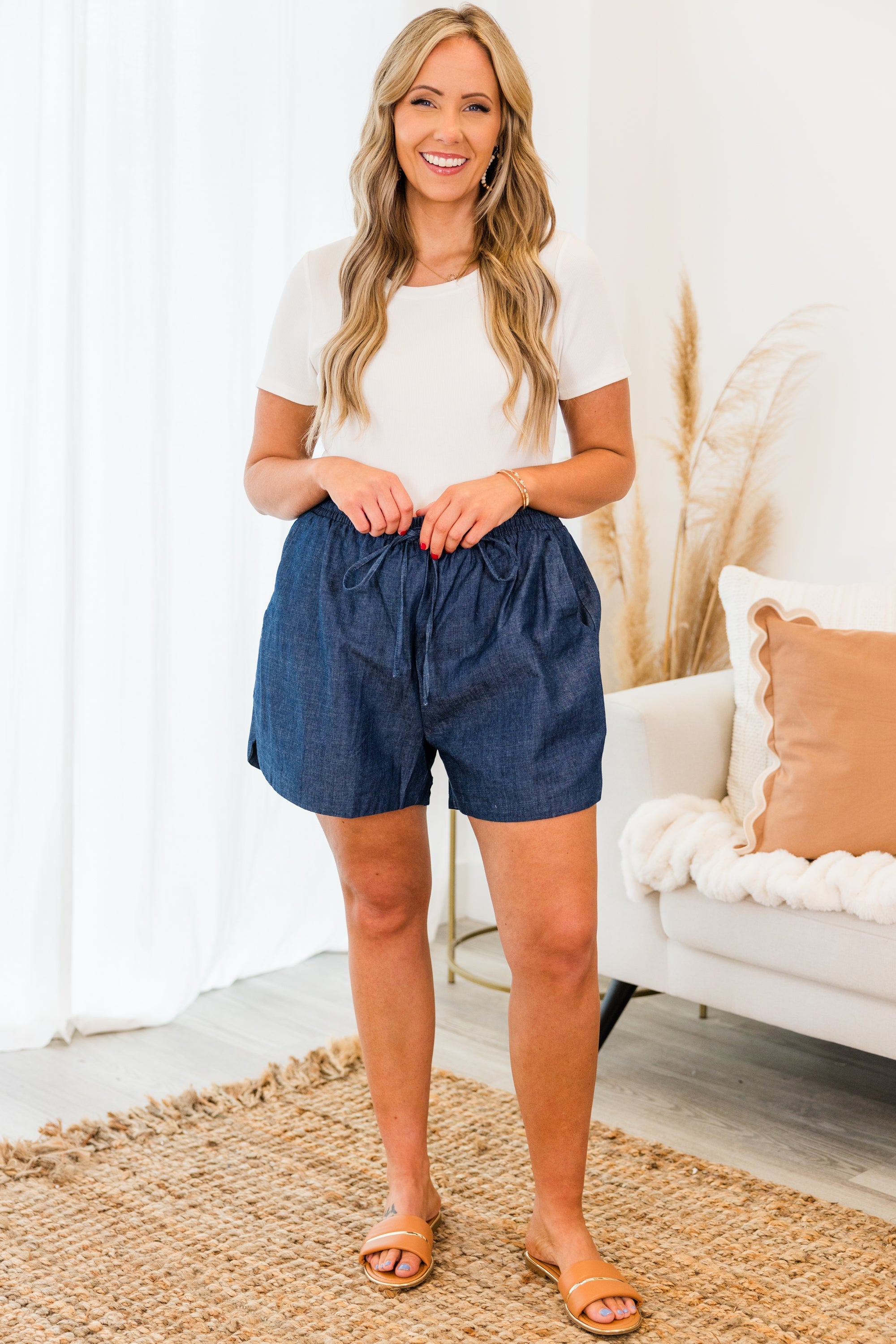 Tell Me More Shorts, Navy