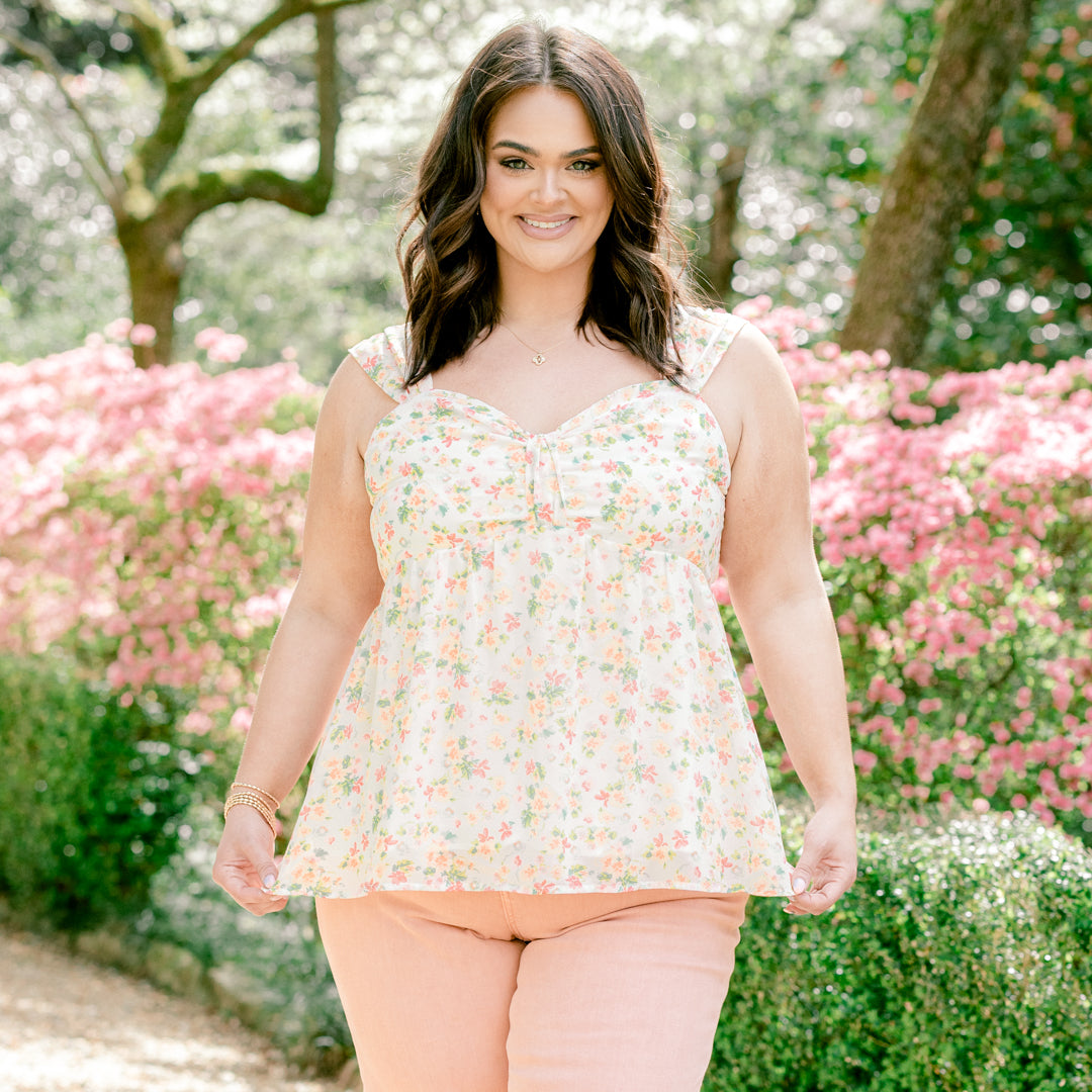 The Bells Are Ringing Babydoll Tank, Ivory