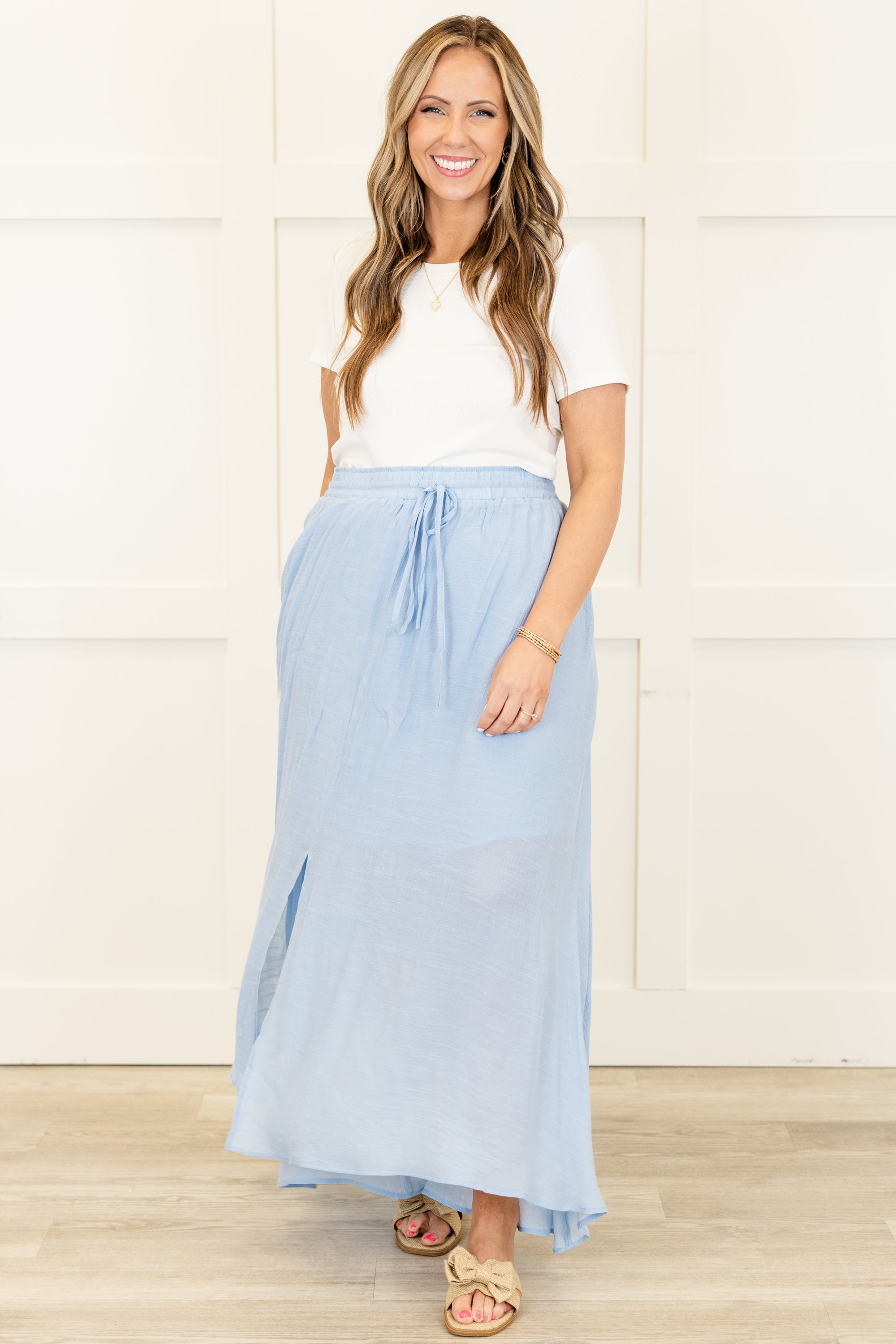 The Break Is Over Skirt, Misty Blue