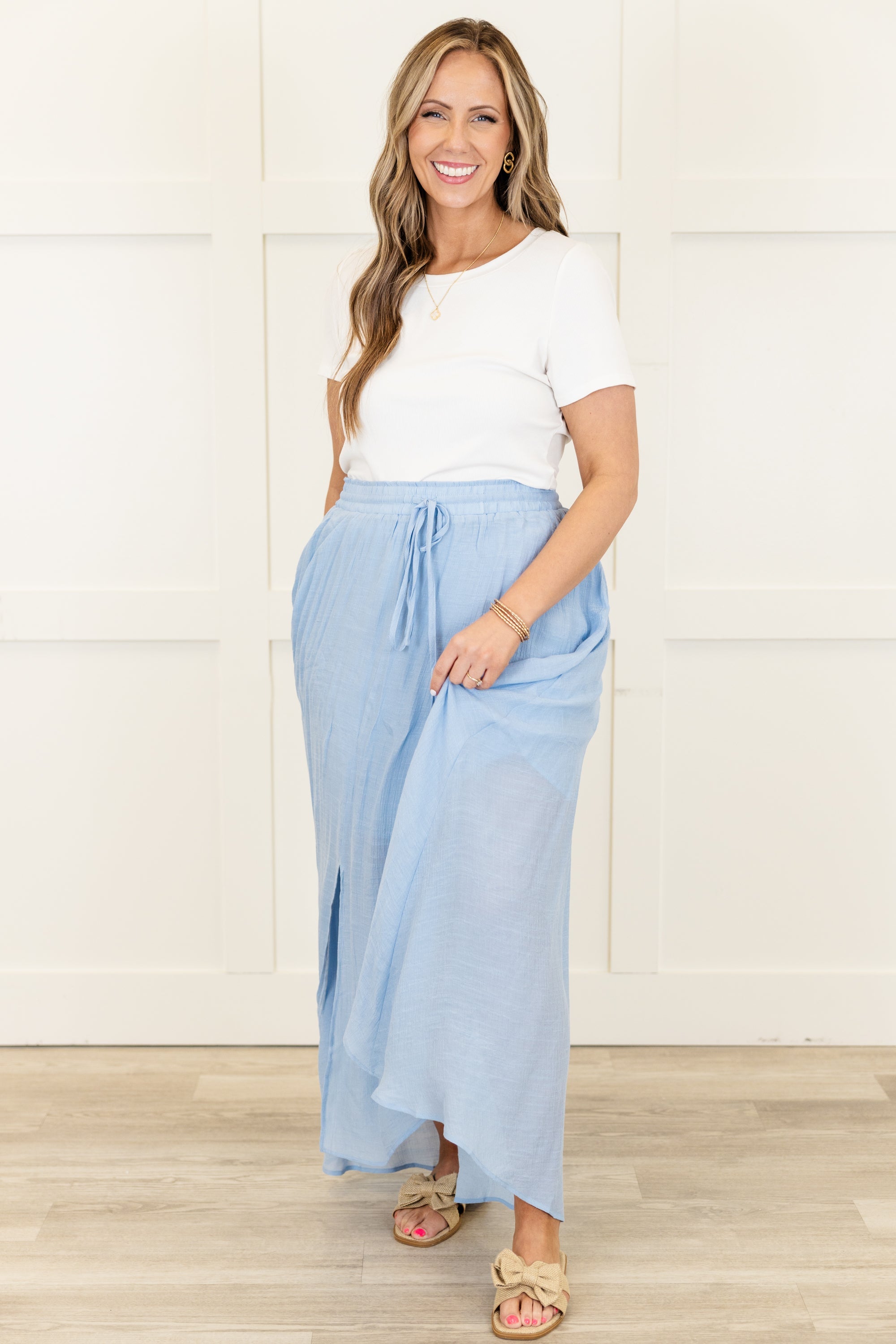 The Break Is Over Skirt, Misty Blue
