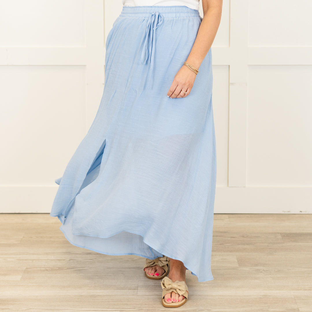 The Break Is Over Skirt, Misty Blue