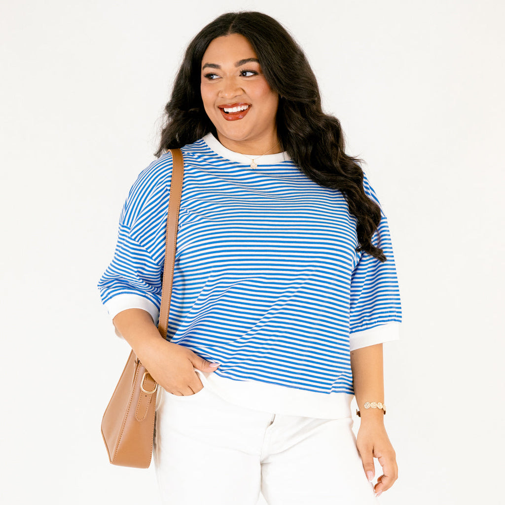 The Classic Coastline Top, Ocean Blue