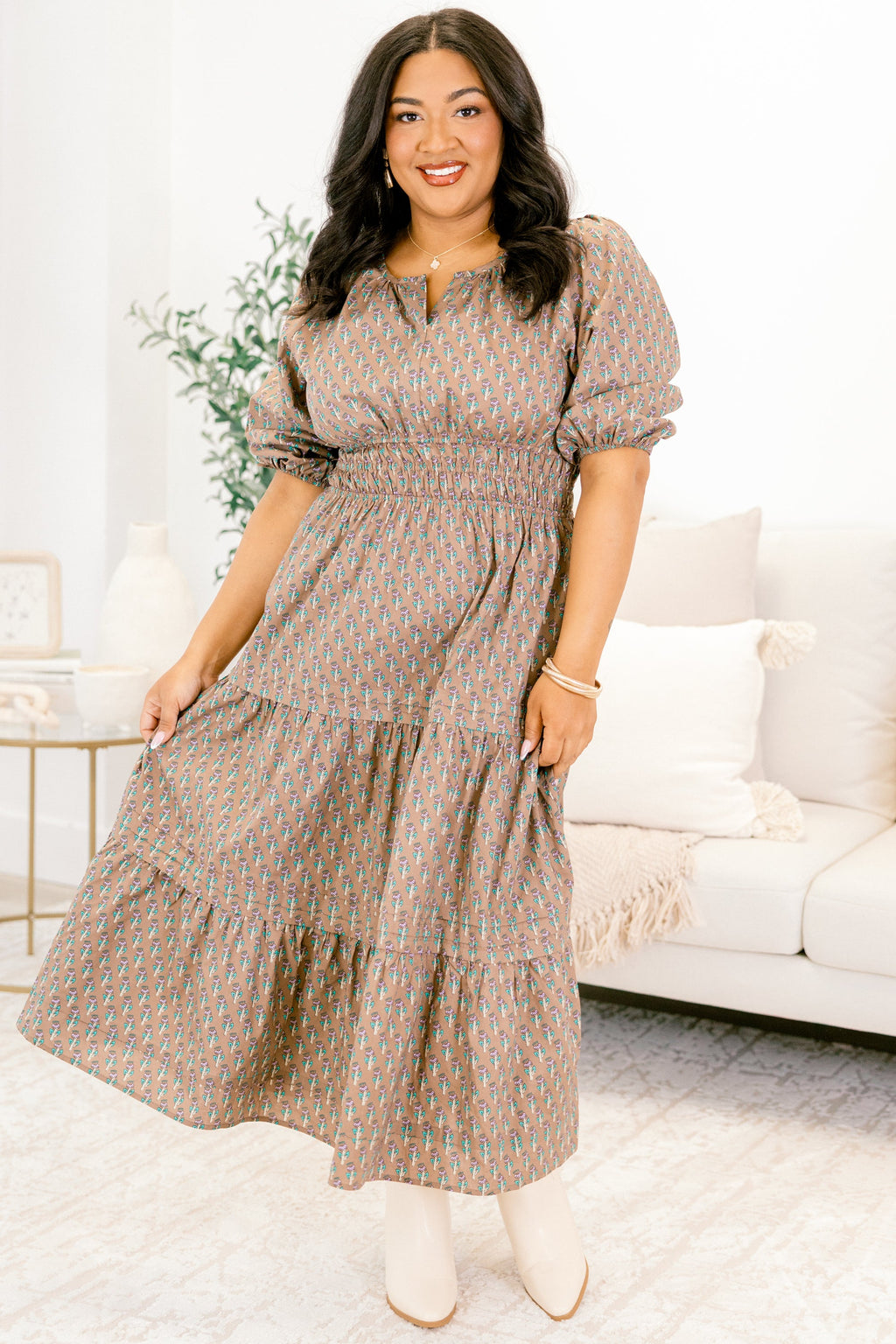 The Clear Choice Dress, Brown Mix